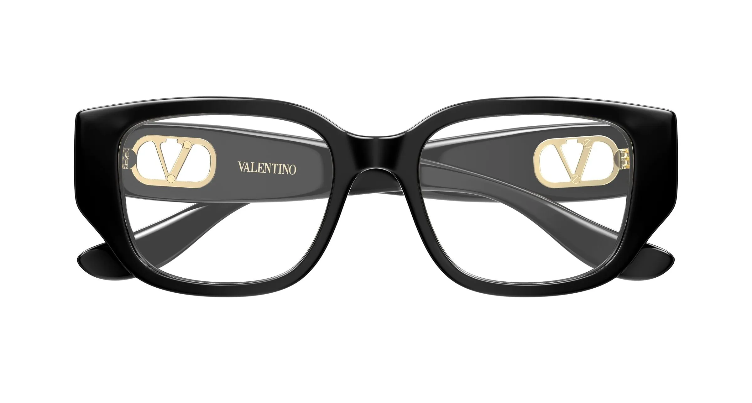 Valentino VG0037OA 001 Montature da vista Acetato Nero Trasparente Squadrata - immagine 2