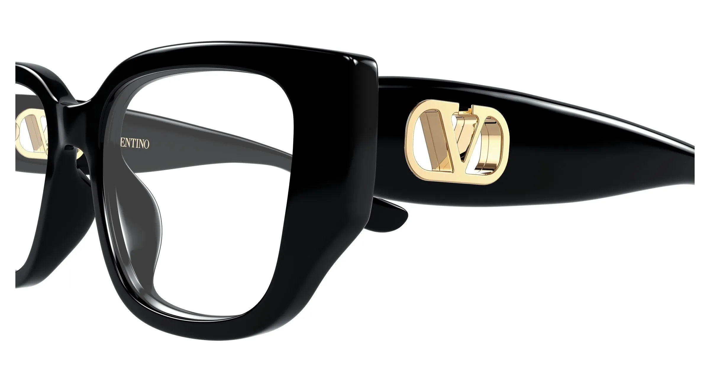 Valentino VG0037OA 001 Montature da vista Acetato Nero Trasparente Squadrata - immagine 3