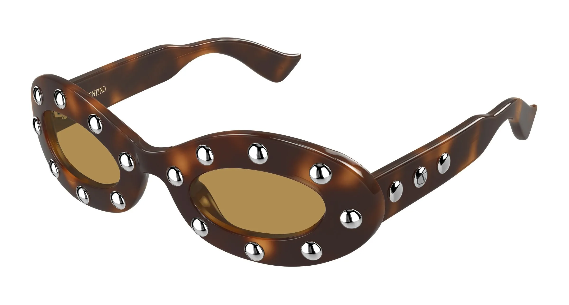 Valentino VG0036S 002 Occhiali da sole Acetato Havana Marrone Rotonda - immagine 1