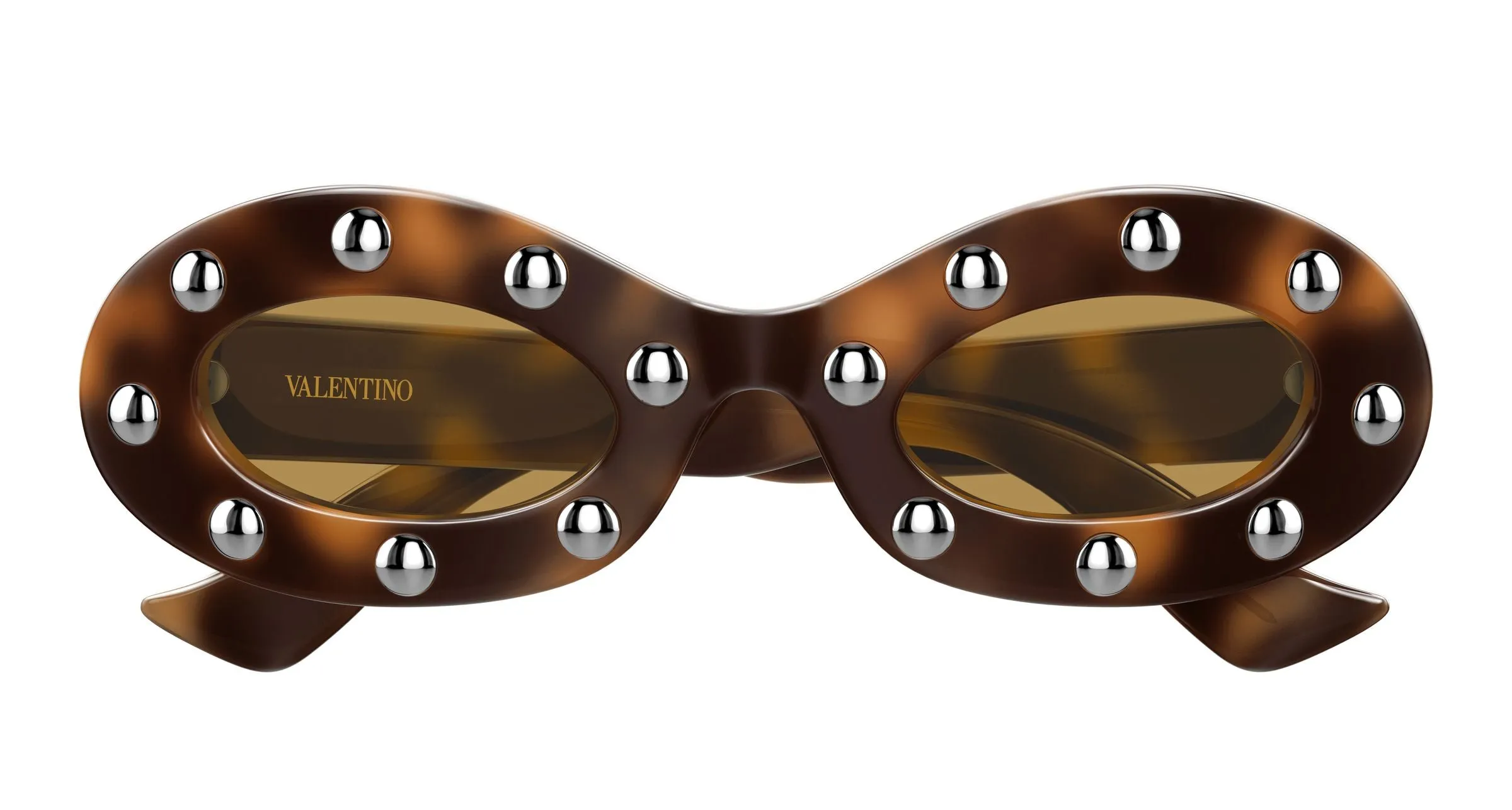 Valentino VG0036S 002 Occhiali da sole Acetato Havana Marrone Rotonda - immagine 2