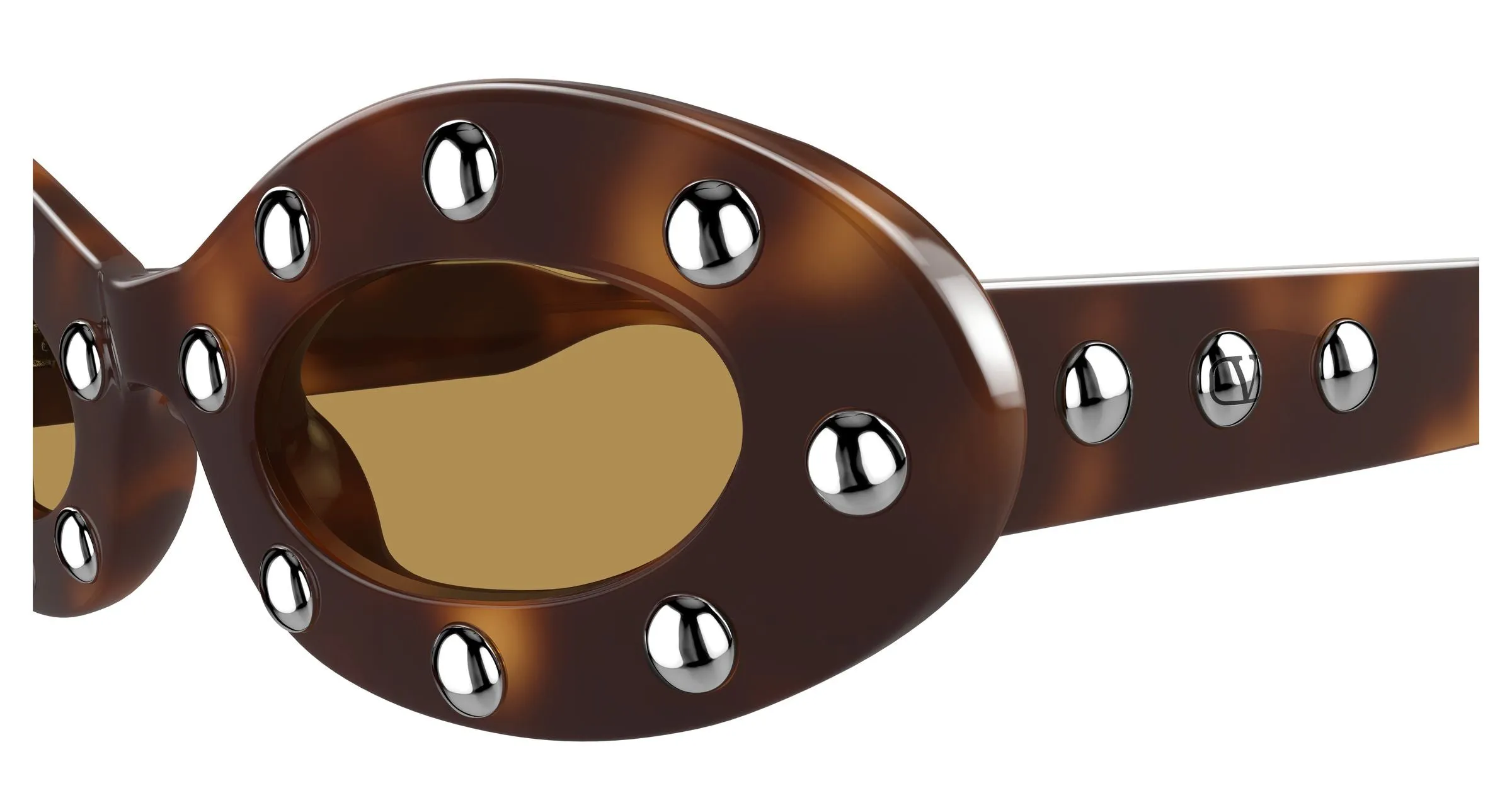 Valentino VG0036S 002 Occhiali da sole Acetato Havana Marrone Rotonda - immagine 3