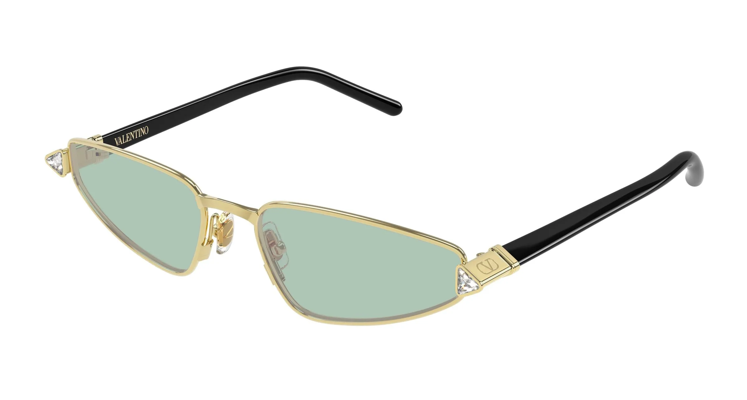 Valentino VG0035S 003 Occhiali da sole Metallo Oro Verde Cat Eye - immagine 1