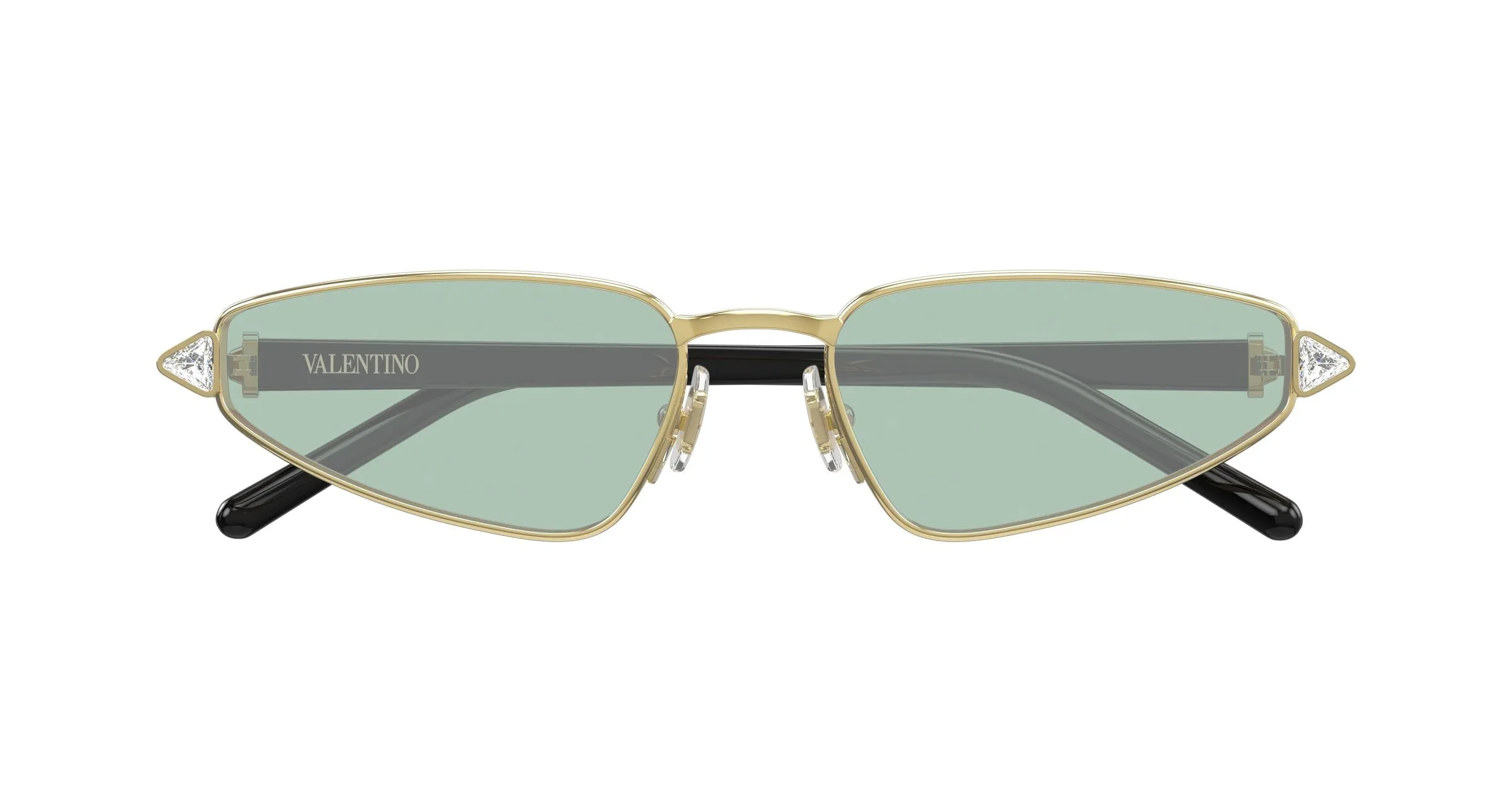 Valentino VG0035S 003 Occhiali da sole Metallo Oro Verde Cat Eye - immagine 2