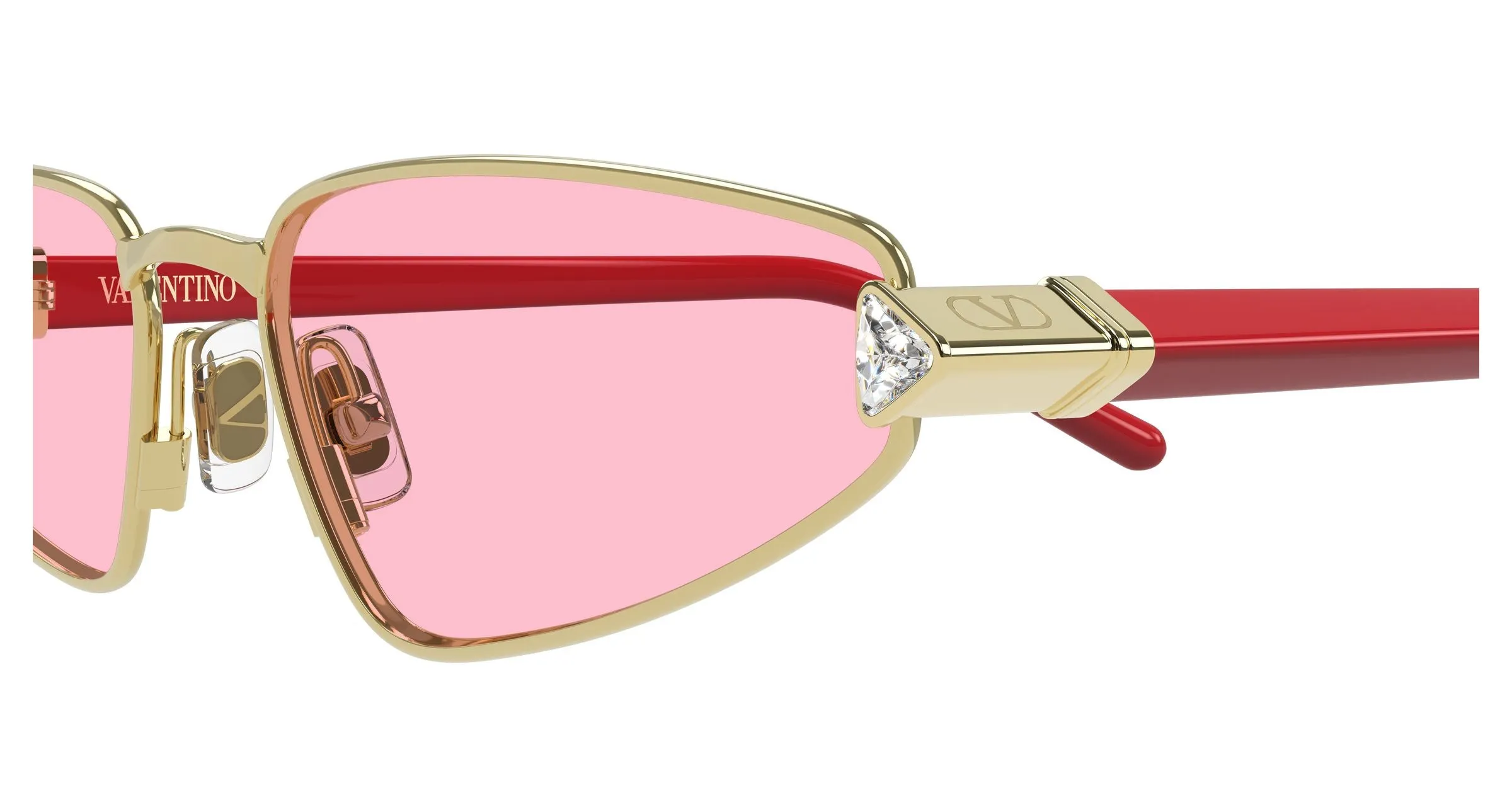 Valentino VG0035S 002 Occhiali da sole Metallo Oro Rosa Cat Eye - immagine 3