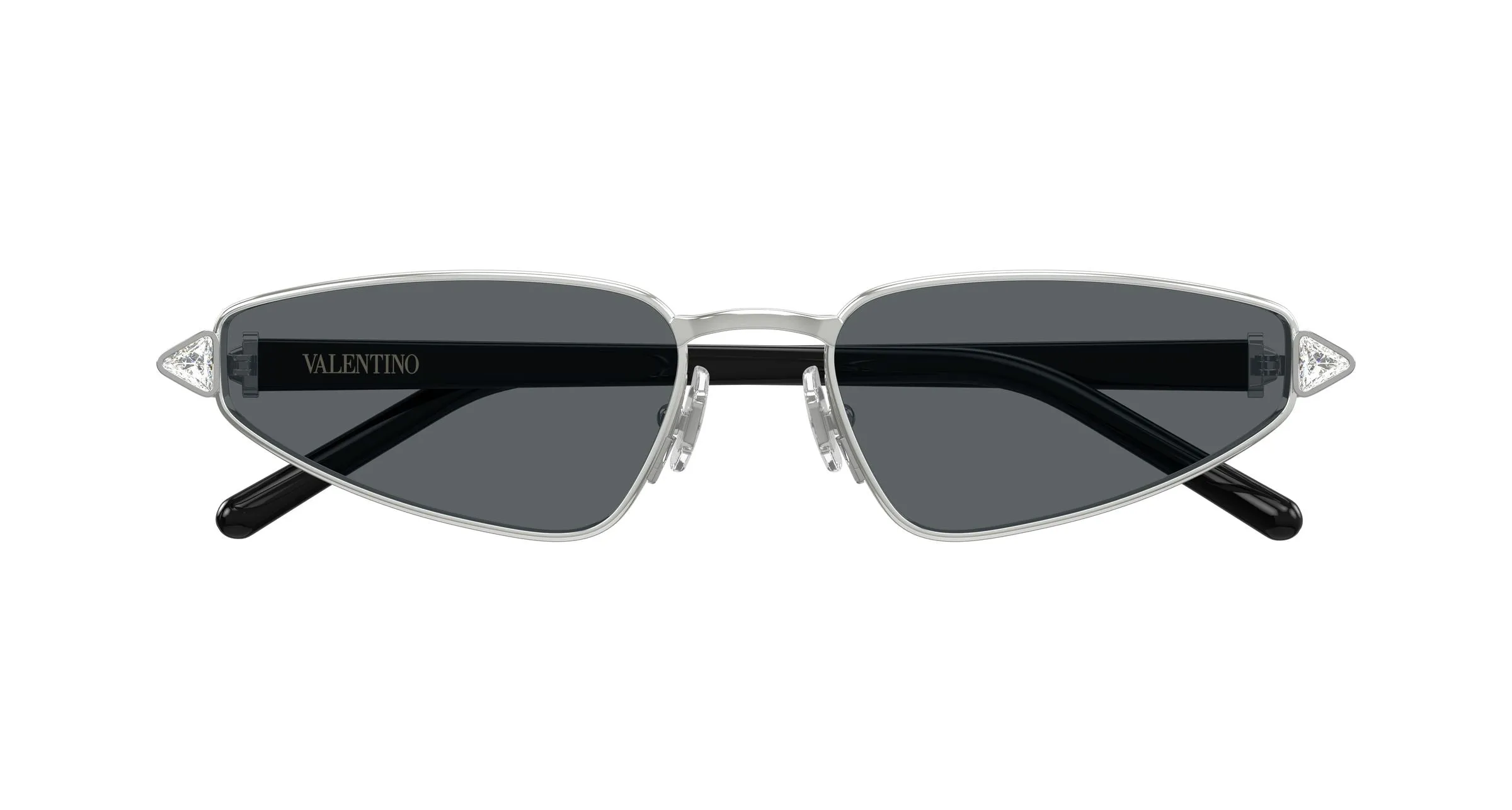 Valentino VG0035S 001 Occhiali da sole Metallo Argento Grigio Cat Eye - immagine 2