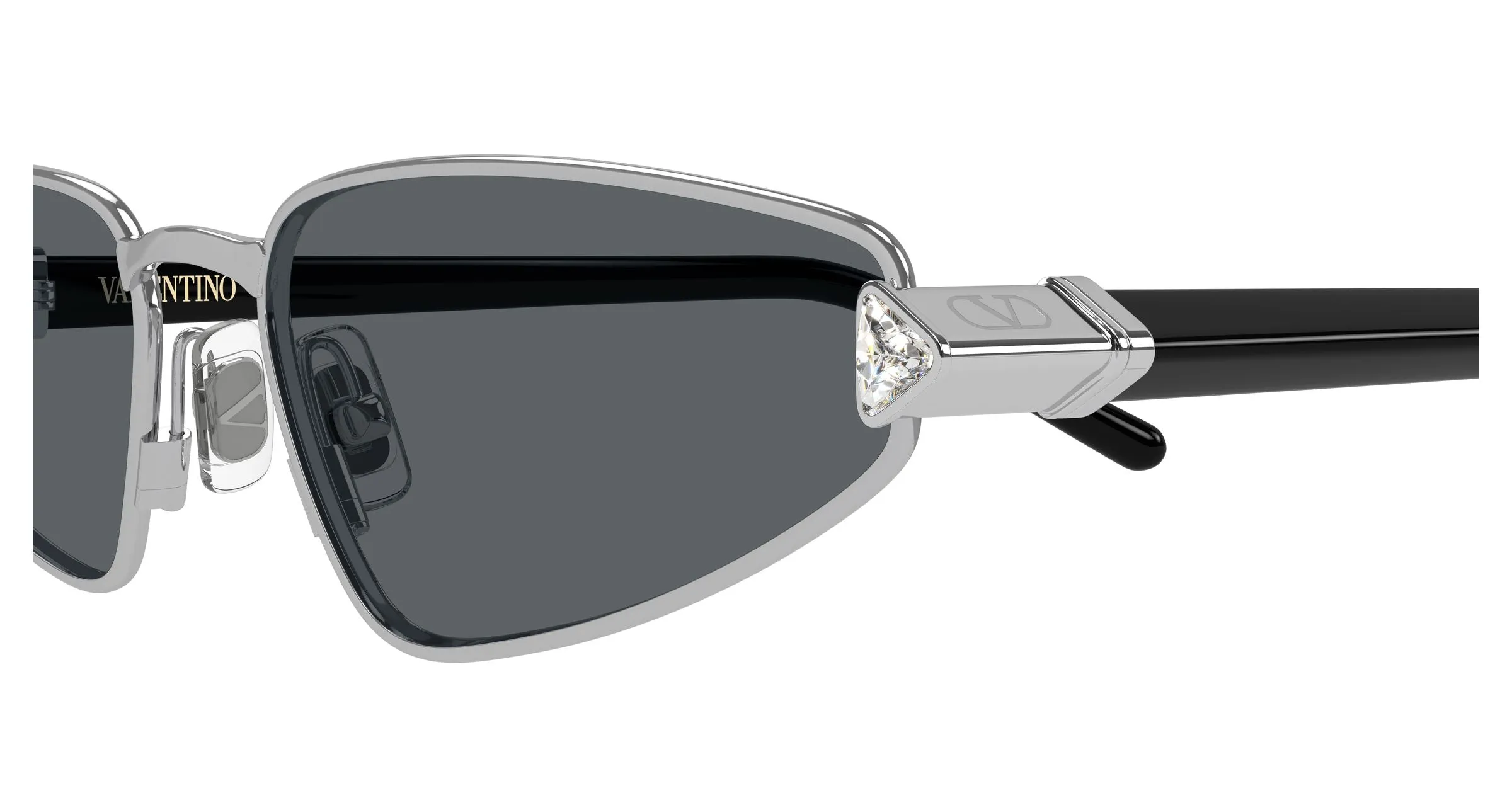 Valentino VG0035S 001 Occhiali da sole Metallo Argento Grigio Cat Eye - immagine 3