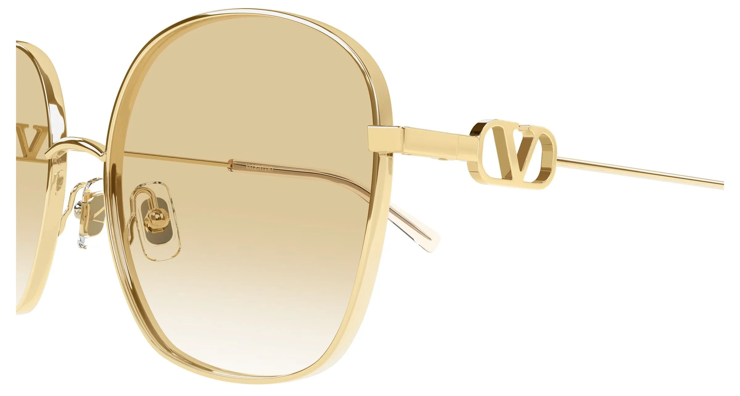Valentino VG0028S 003 Occhiali da sole Metallo Oro Rosa Squadrata - immagine 3