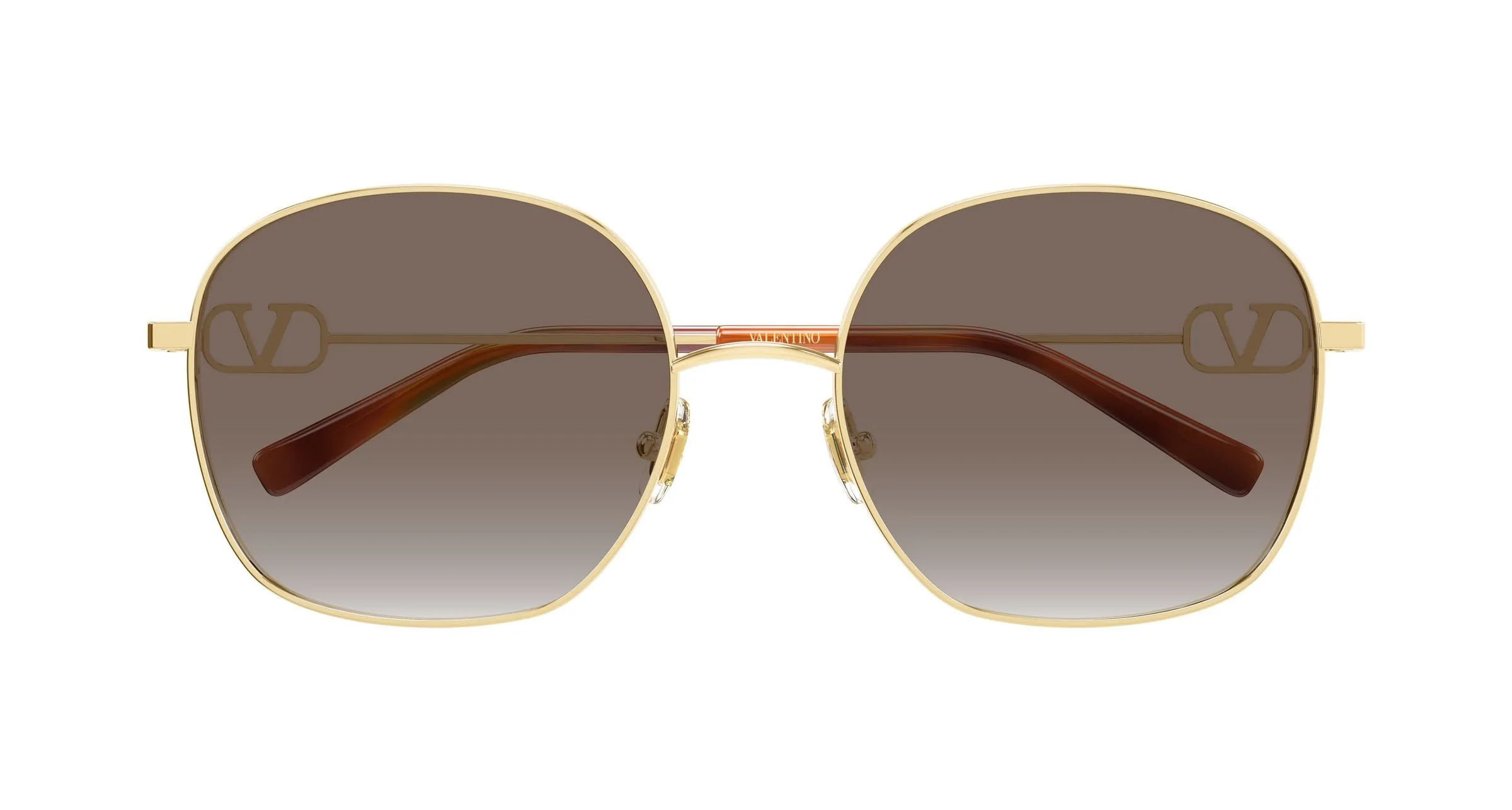 Valentino VG0028S 002 Occhiali da sole Metallo Oro Marrone Squadrata - immagine 2