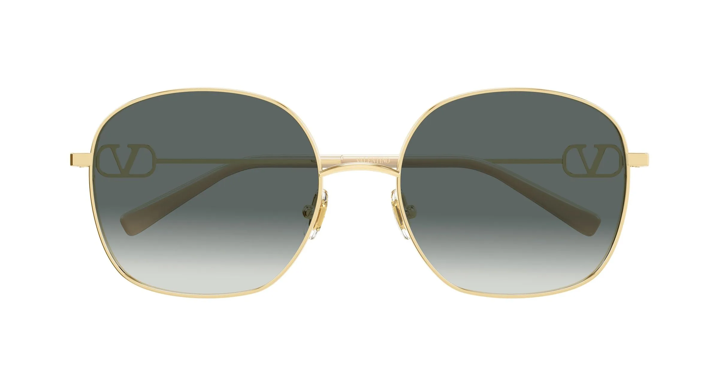 Valentino VG0028S 001 Occhiali da sole Metallo Oro Grigio Squadrata - immagine 2