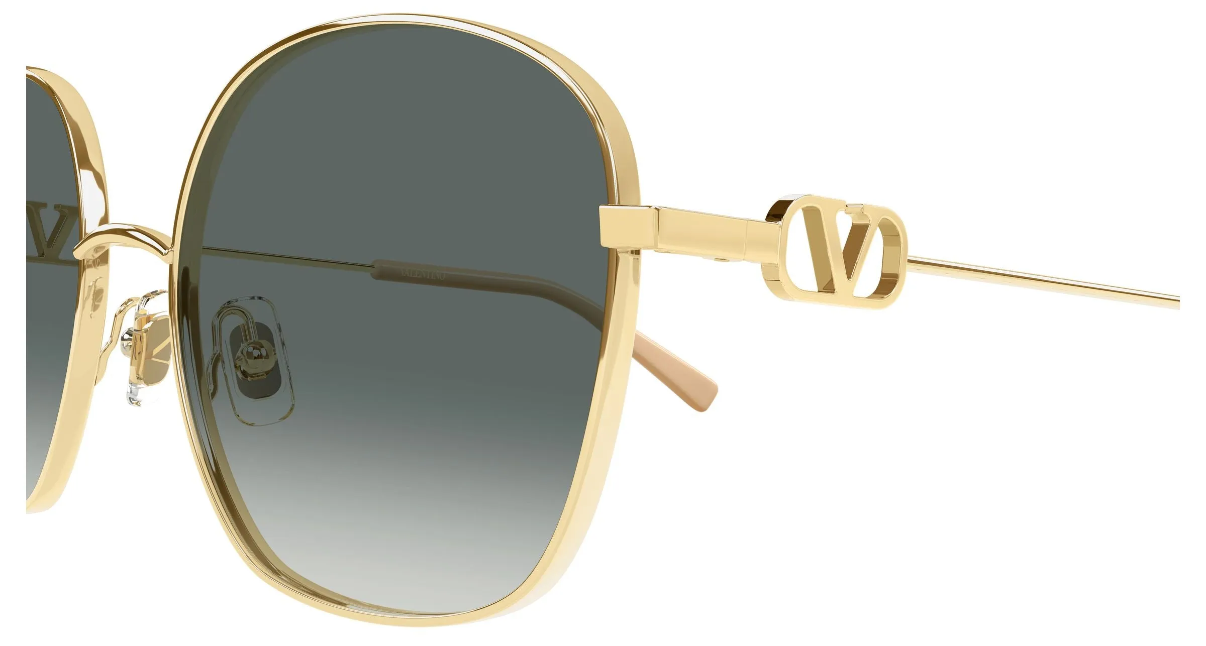 Valentino VG0028S 001 Occhiali da sole Metallo Oro Grigio Squadrata - immagine 3
