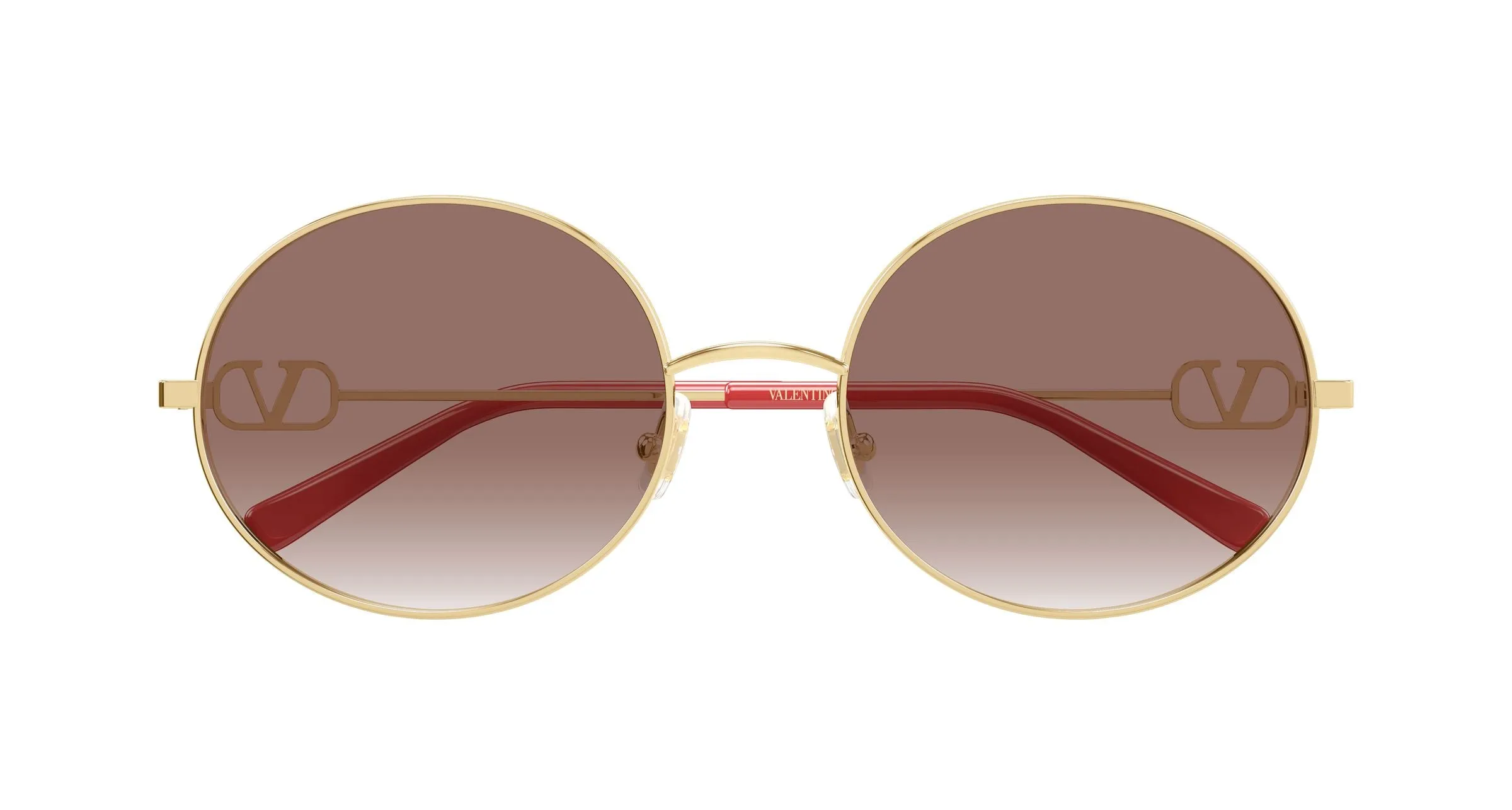 Valentino VG0027S 003 Occhiali da sole Metallo Oro Rosso Rotonda - immagine 2