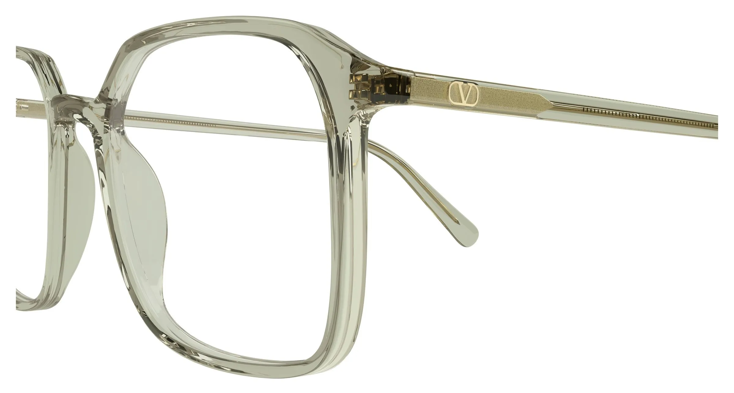 Valentino VG0022O 011 Montature da vista Acetato Verde Trasparente Squadrata - immagine 3