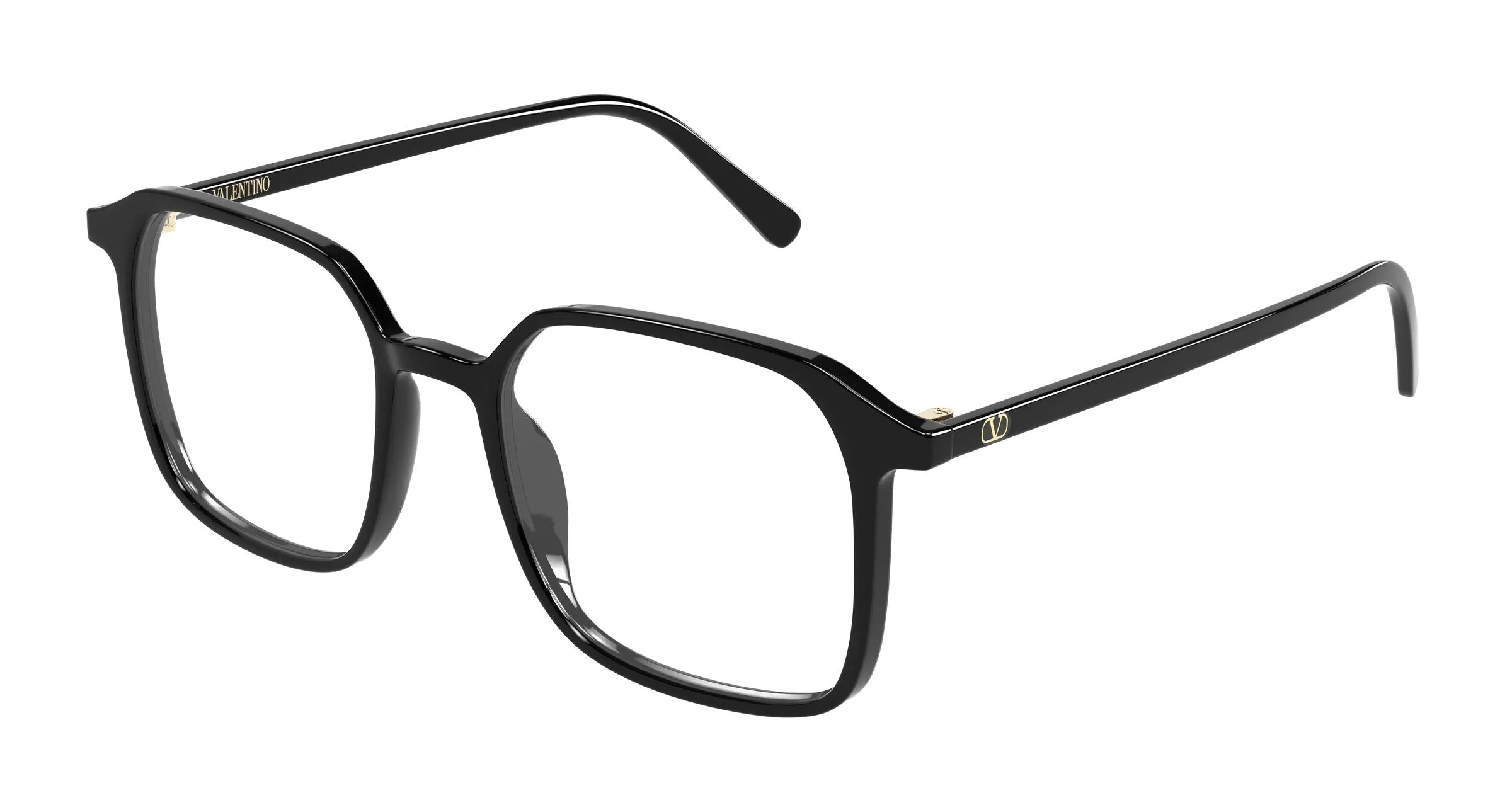 Valentino VG0022O 007 Montature da vista Acetato Nero Trasparente Squadrata - immagine 1