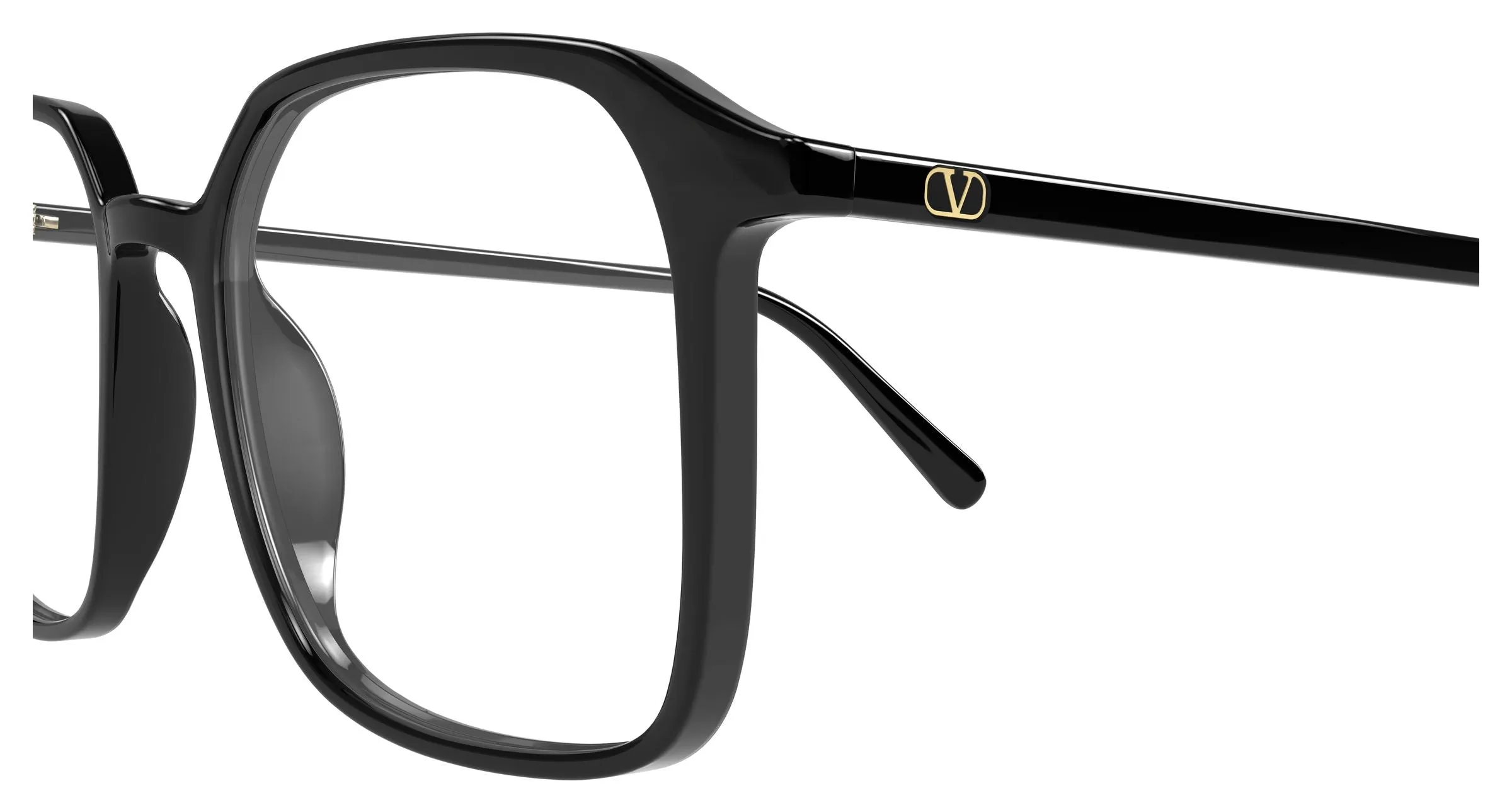 Valentino VG0022O 007 Montature da vista Acetato Nero Trasparente Squadrata - immagine 3