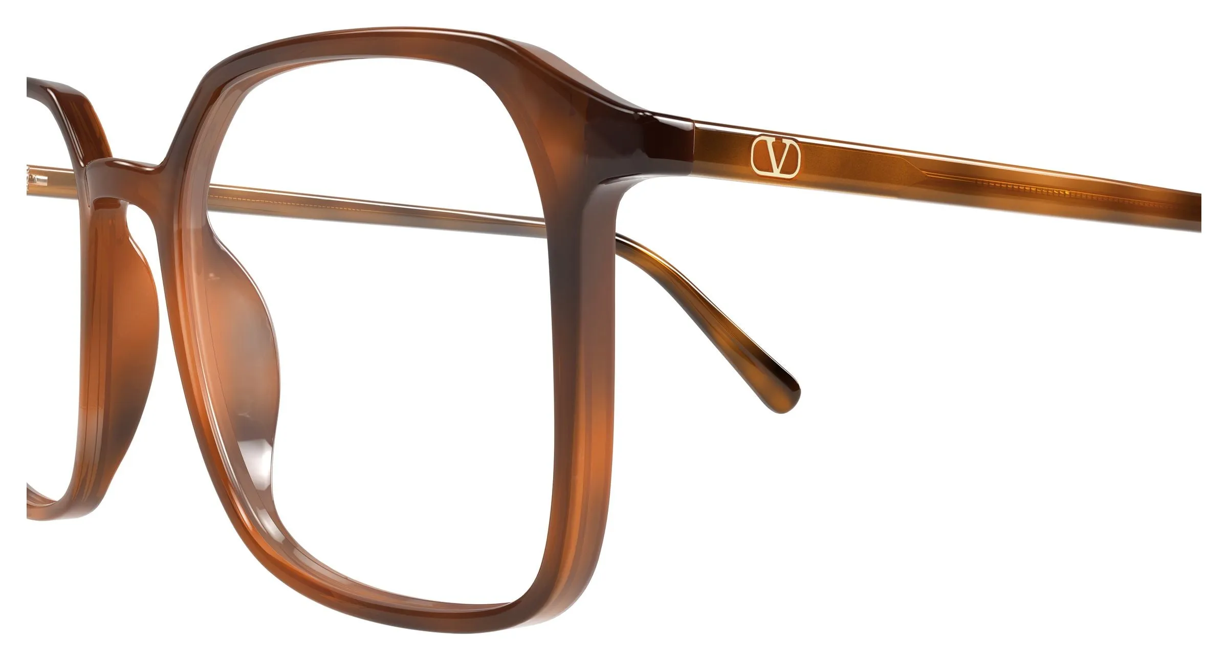 Valentino VG0022O 006 Montature da vista Acetato Havana Trasparente Squadrata - immagine 3