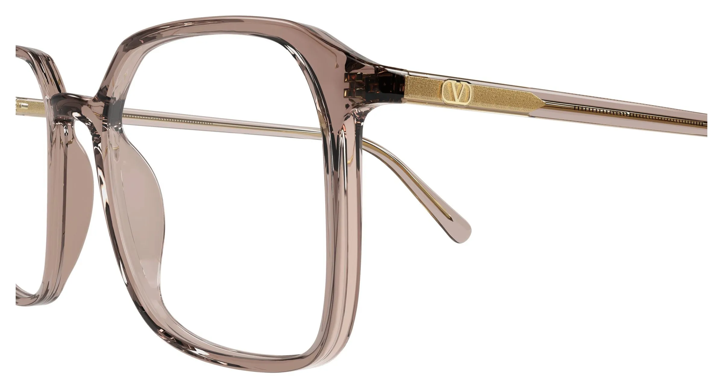 Valentino VG0022O 004 Montature da vista Acetato Beige Trasparente Squadrata - immagine 3