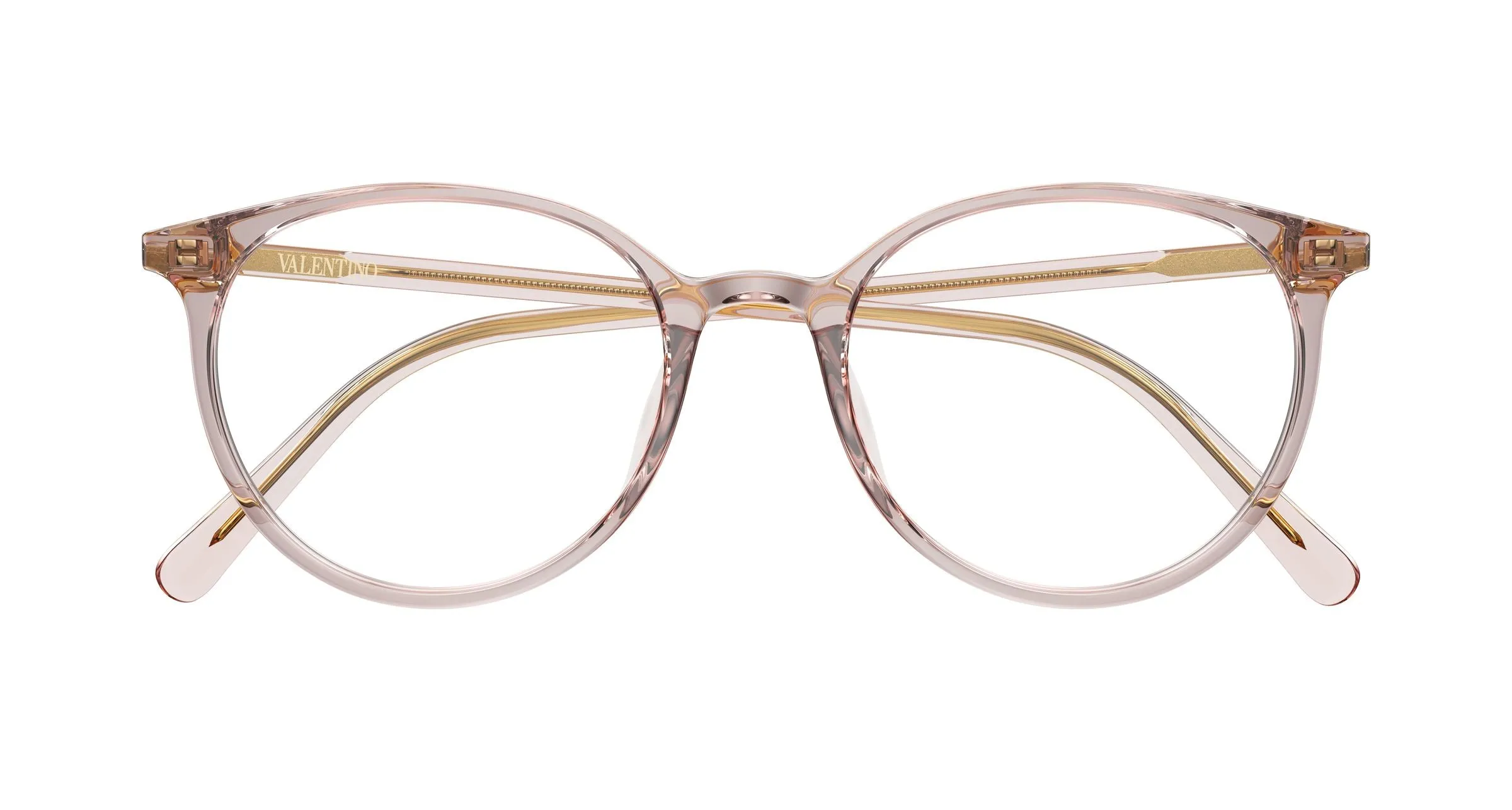 Valentino VG0041OK 004 Montature da vista Acetato Rosa Trasparente Rotonda - immagine 2