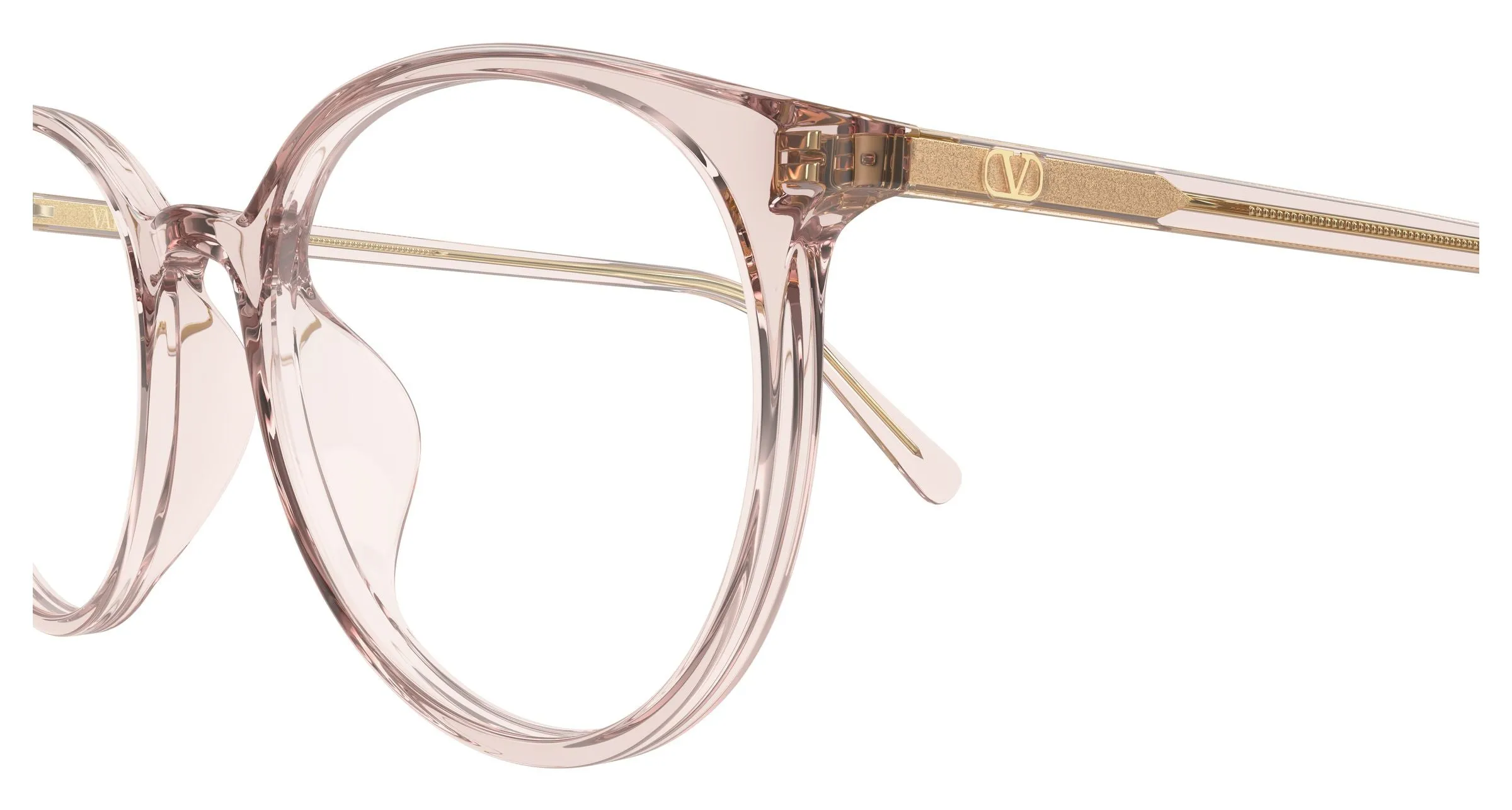 Valentino VG0041OK 004 Montature da vista Acetato Rosa Trasparente Rotonda - immagine 3