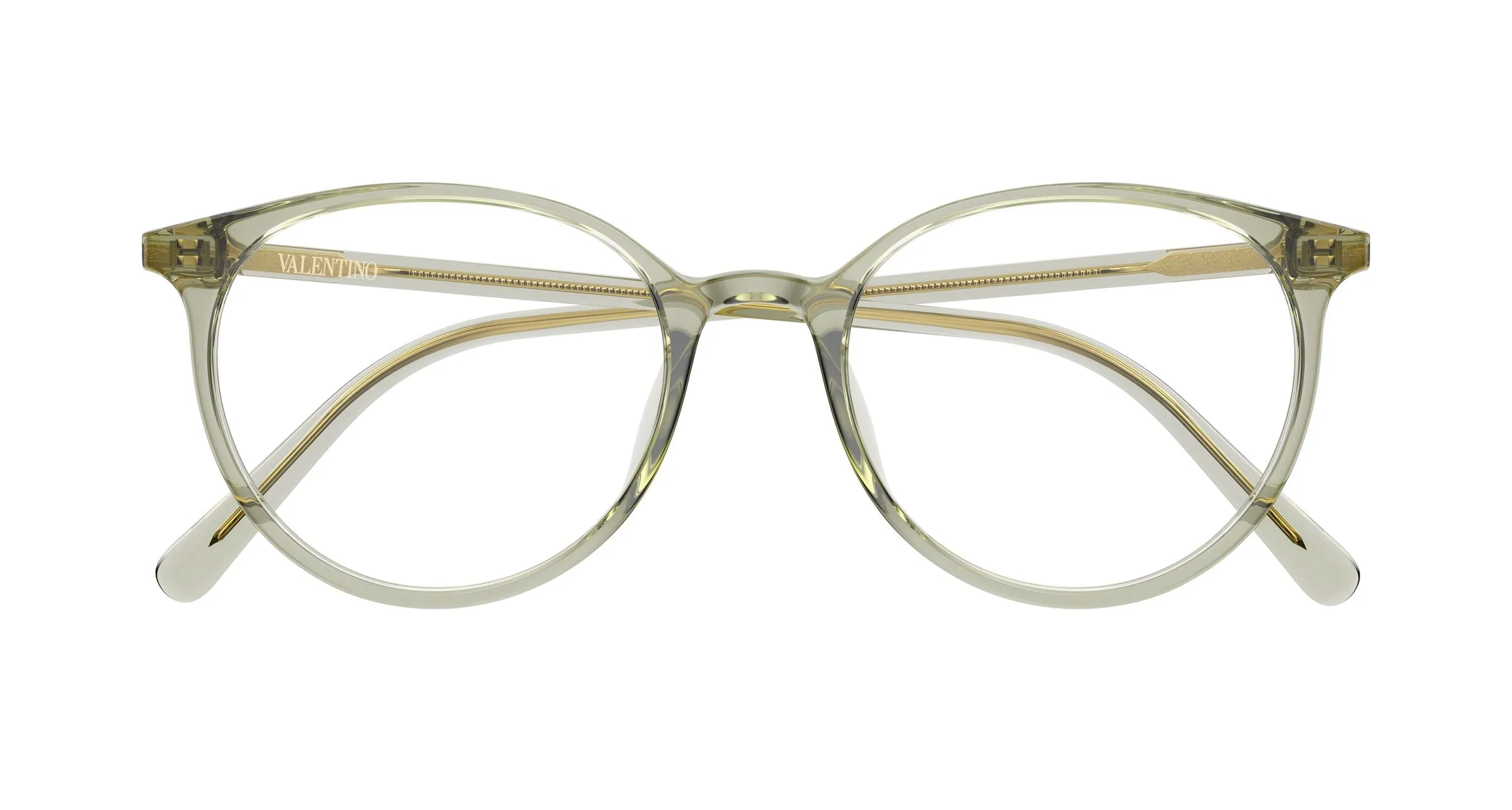 Valentino VG0041OK 003 Montature da vista Acetato Verde Trasparente Rotonda - immagine 2