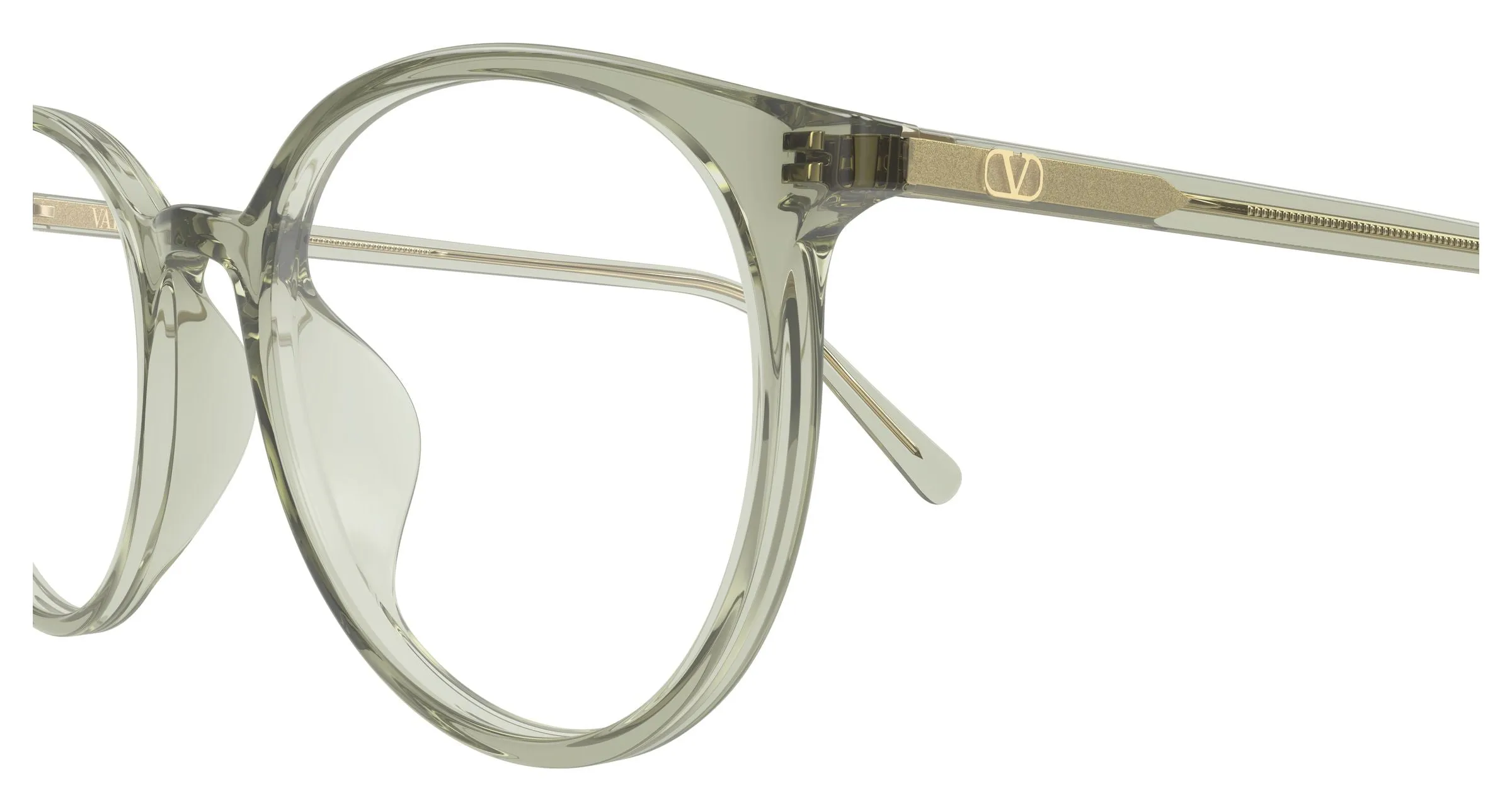 Valentino VG0041OK 003 Montature da vista Acetato Verde Trasparente Rotonda - immagine 3