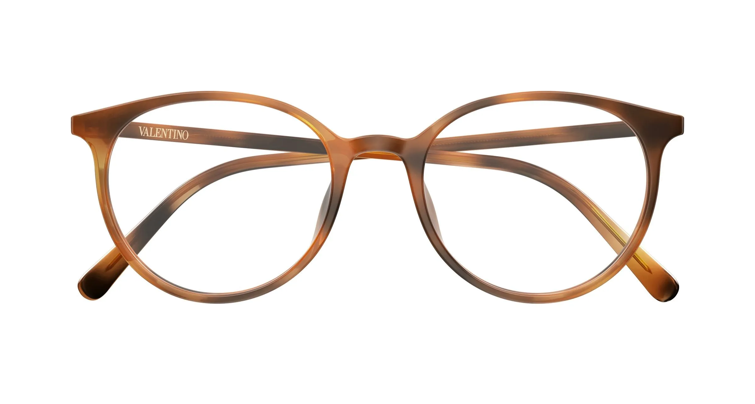 Valentino VG0041OK 002 Montature da vista Acetato Havana Trasparente Rotonda - immagine 2