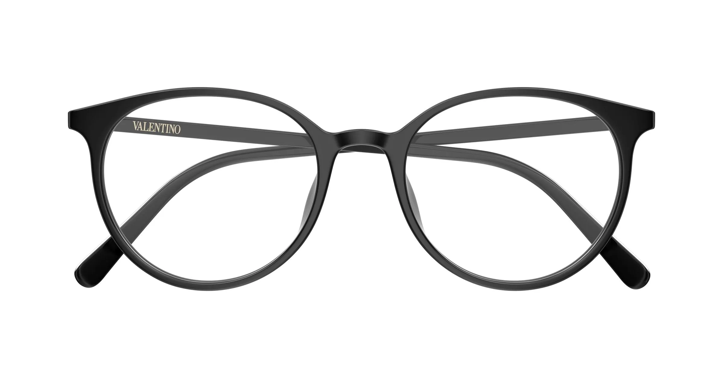 Valentino VG0041OK 001 Montature da vista Acetato Nero Trasparente Rotonda - immagine 2