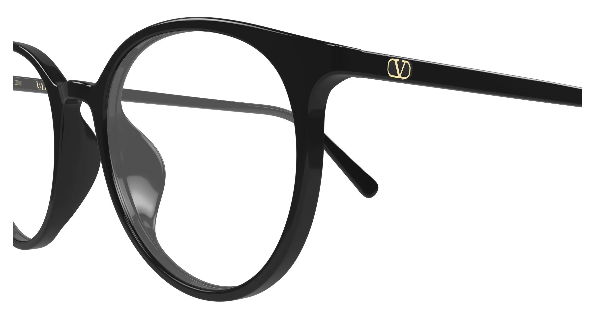Valentino VG0041OK 001 Montature da vista Acetato Nero Trasparente Rotonda - immagine 3