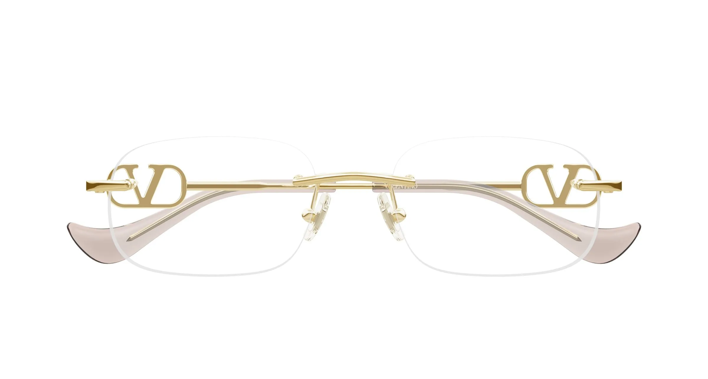 Valentino VG0034O 002 Montature da vista Metallo Oro Trasparente Rotonda - immagine 2