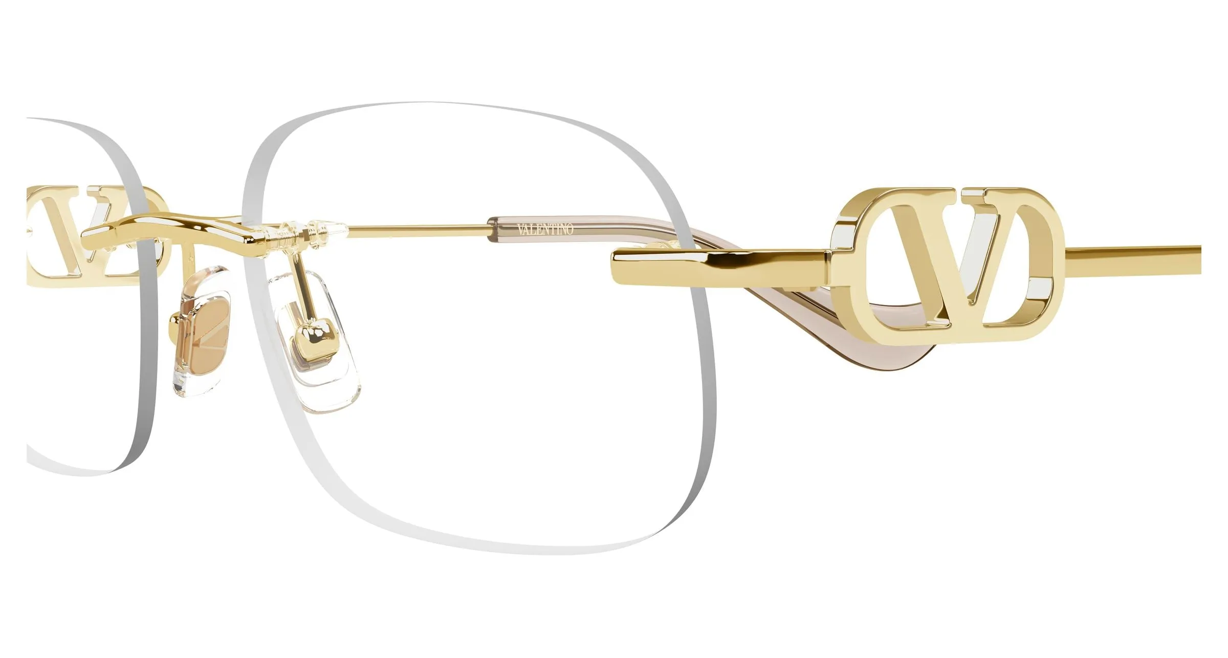 Valentino VG0034O 002 Montature da vista Metallo Oro Trasparente Rotonda - immagine 3