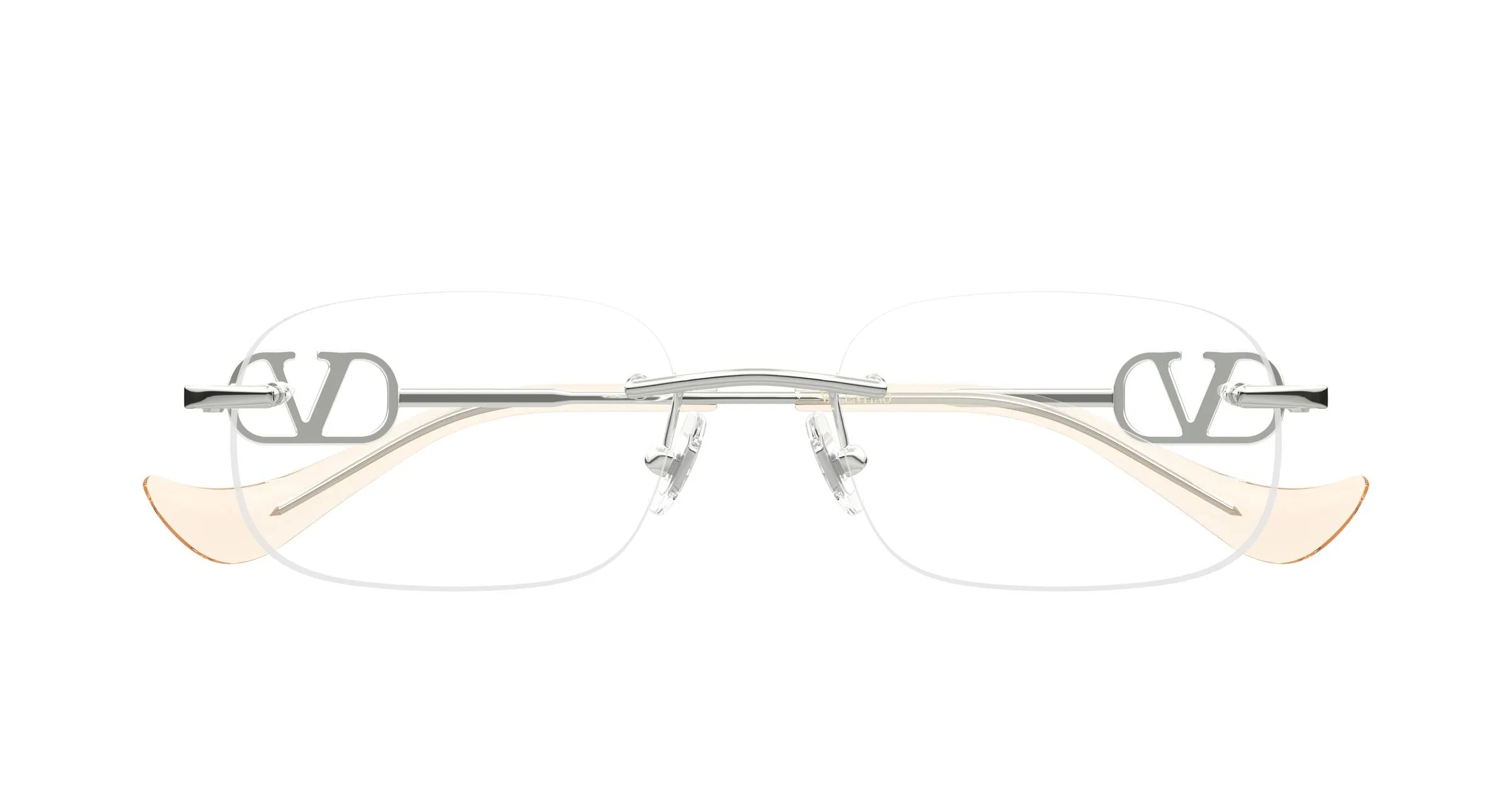 Valentino VG0034O 001 Montature da vista Metallo Argento Trasparente Rotonda - immagine 2