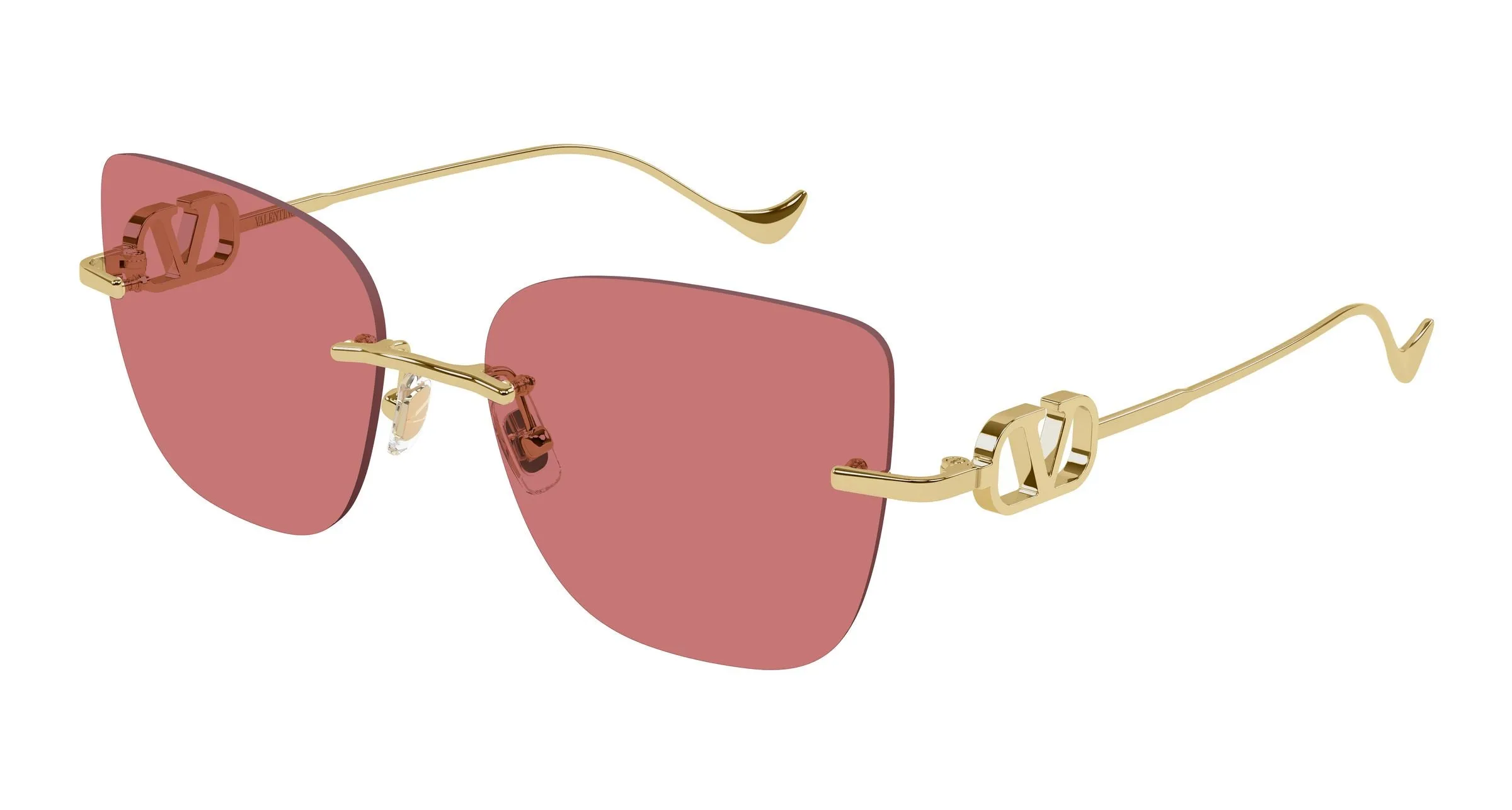 Valentino VG0033S 004 Occhiali da sole Metallo Oro Rosso Geometrica - immagine 1