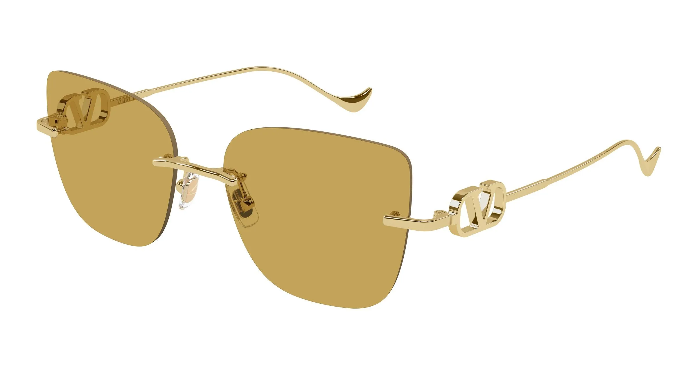 Valentino VG0033S 003 Occhiali da sole Metallo Oro Marrone Geometrica - immagine 1