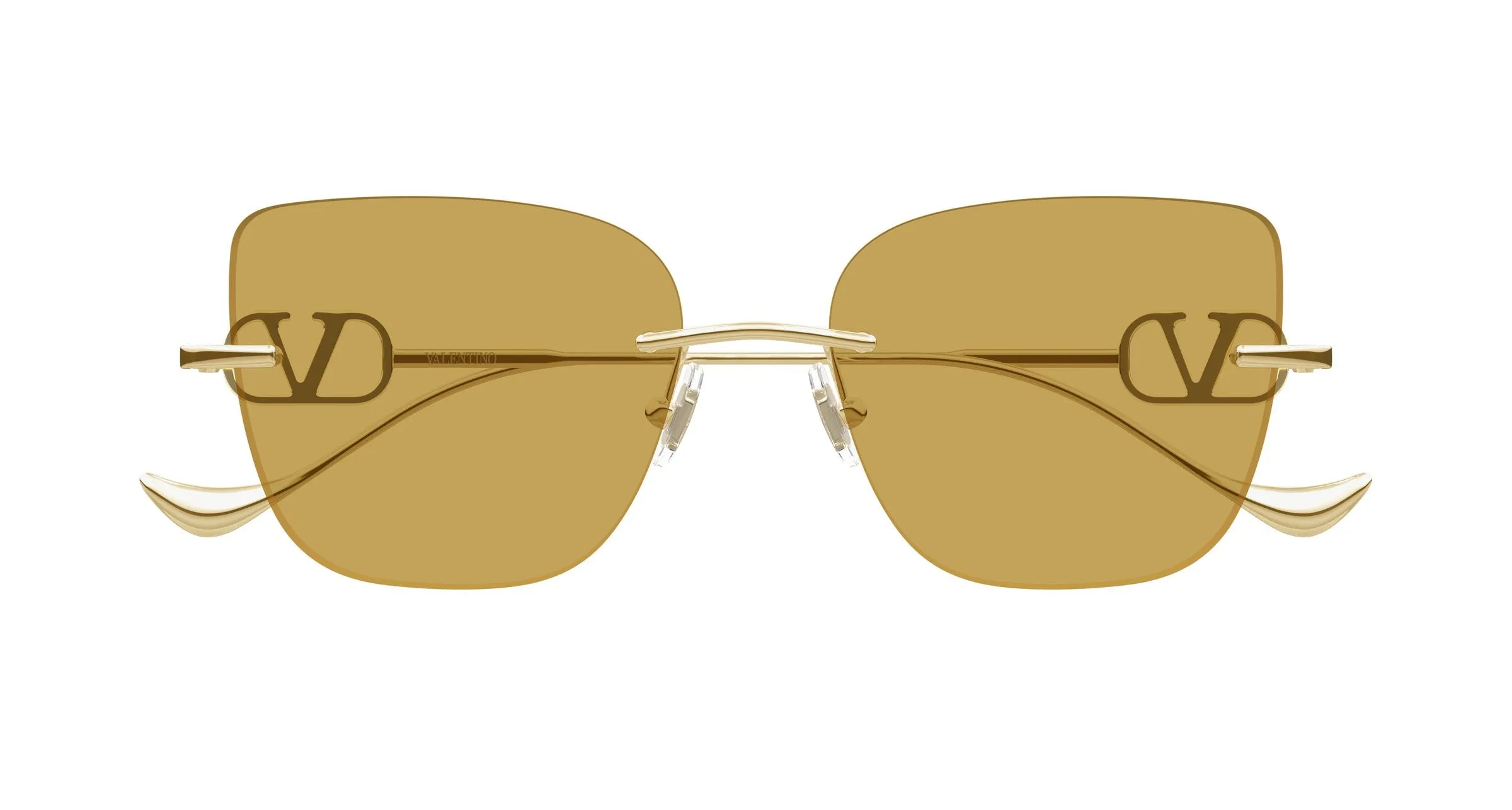Valentino VG0033S 003 Occhiali da sole Metallo Oro Marrone Geometrica - immagine 2