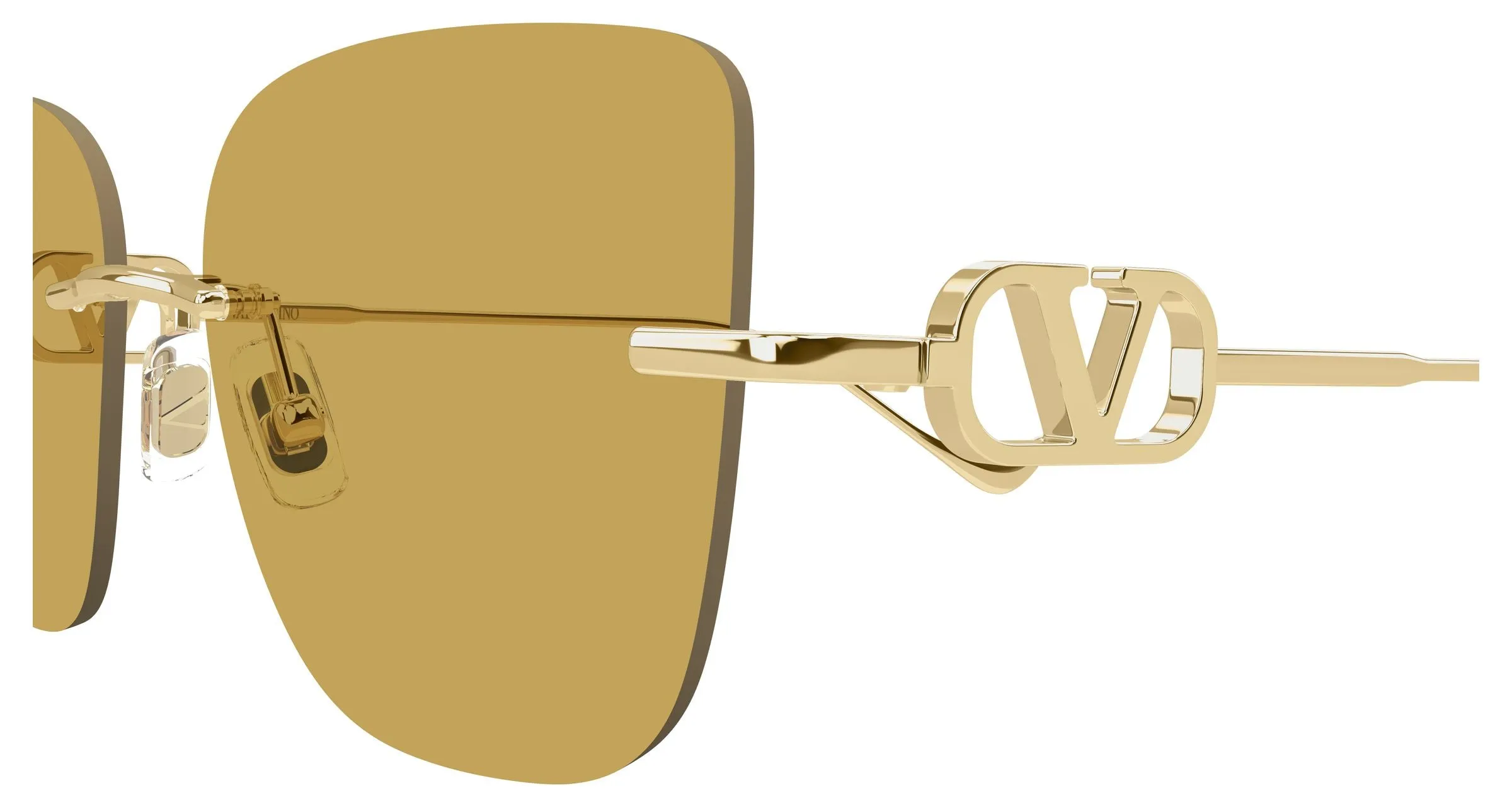 Valentino VG0033S 003 Occhiali da sole Metallo Oro Marrone Geometrica - immagine 3