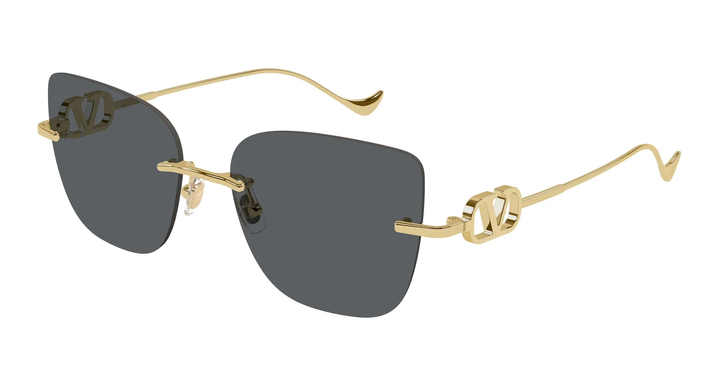 Valentino VG0033S 001 Occhiali da sole Metallo Oro Grigio Geometrica - immagine 1