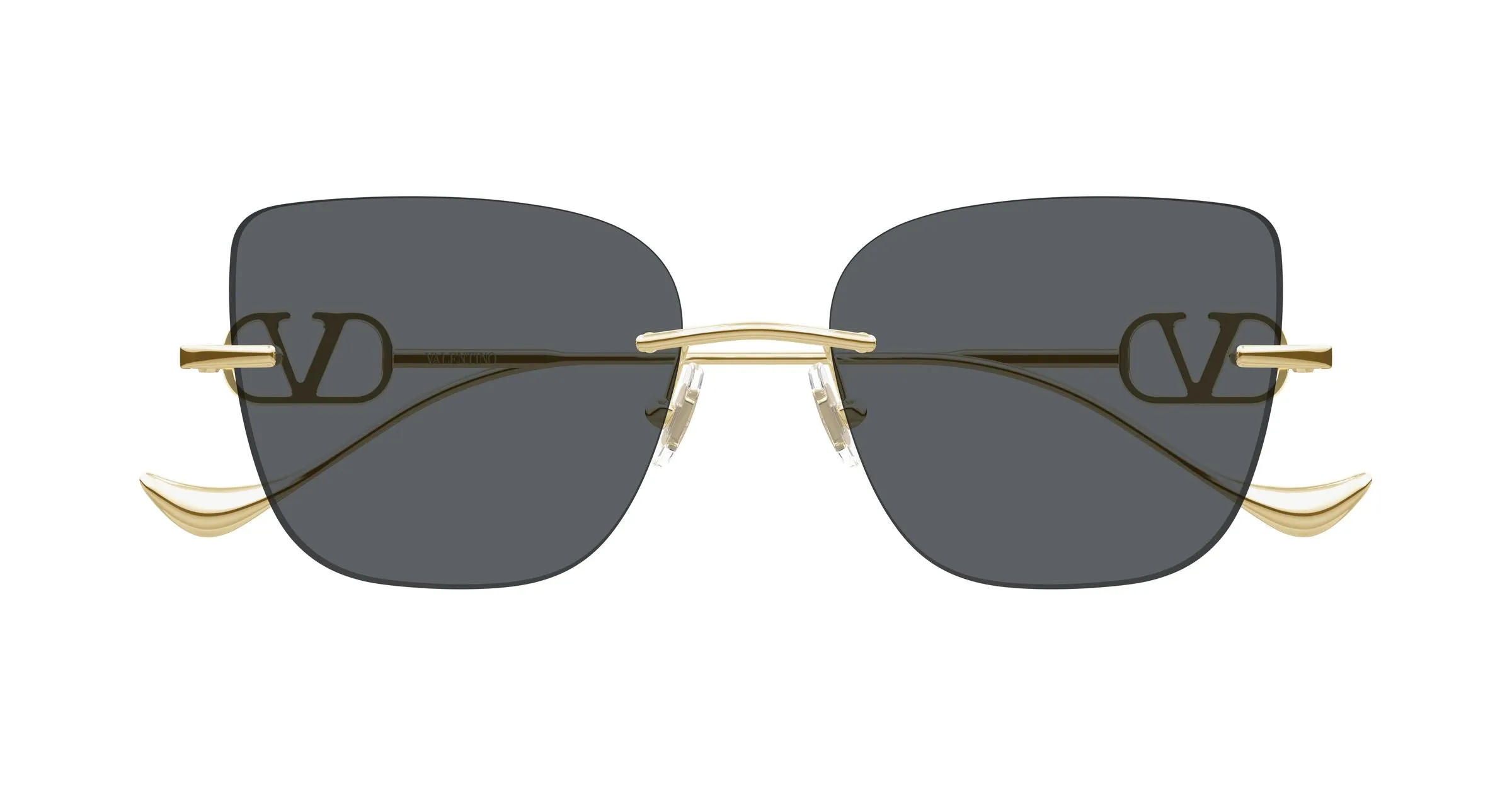 Valentino VG0033S 001 Occhiali da sole Metallo Oro Grigio Geometrica - immagine 2