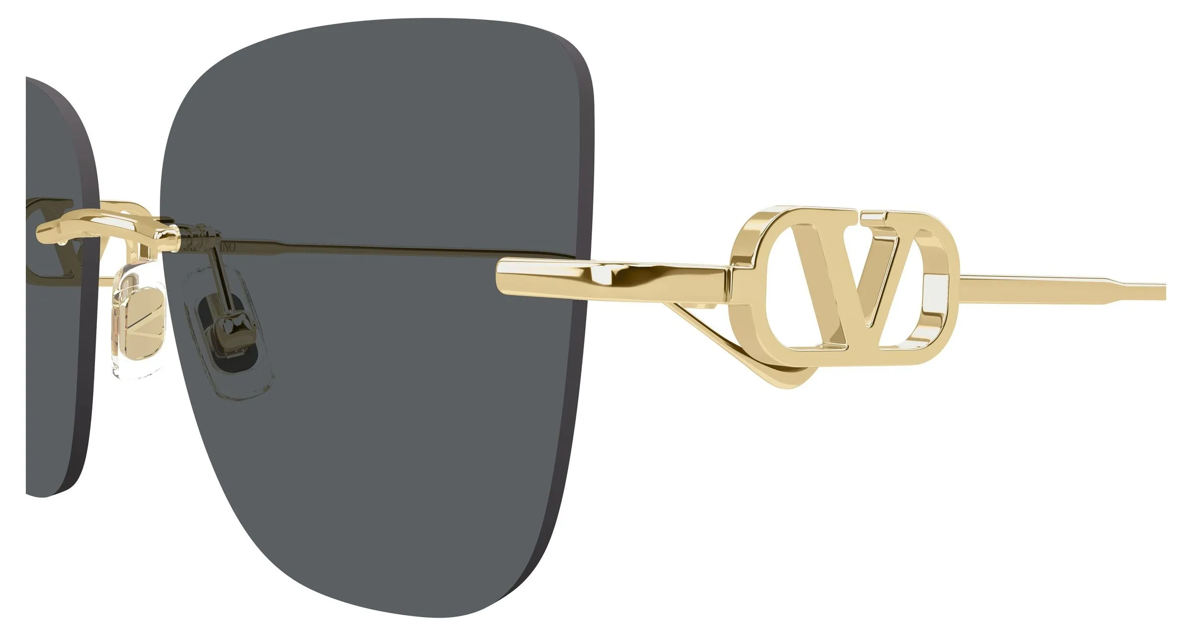 Valentino VG0033S 001 Occhiali da sole Metallo Oro Grigio Geometrica - immagine 3