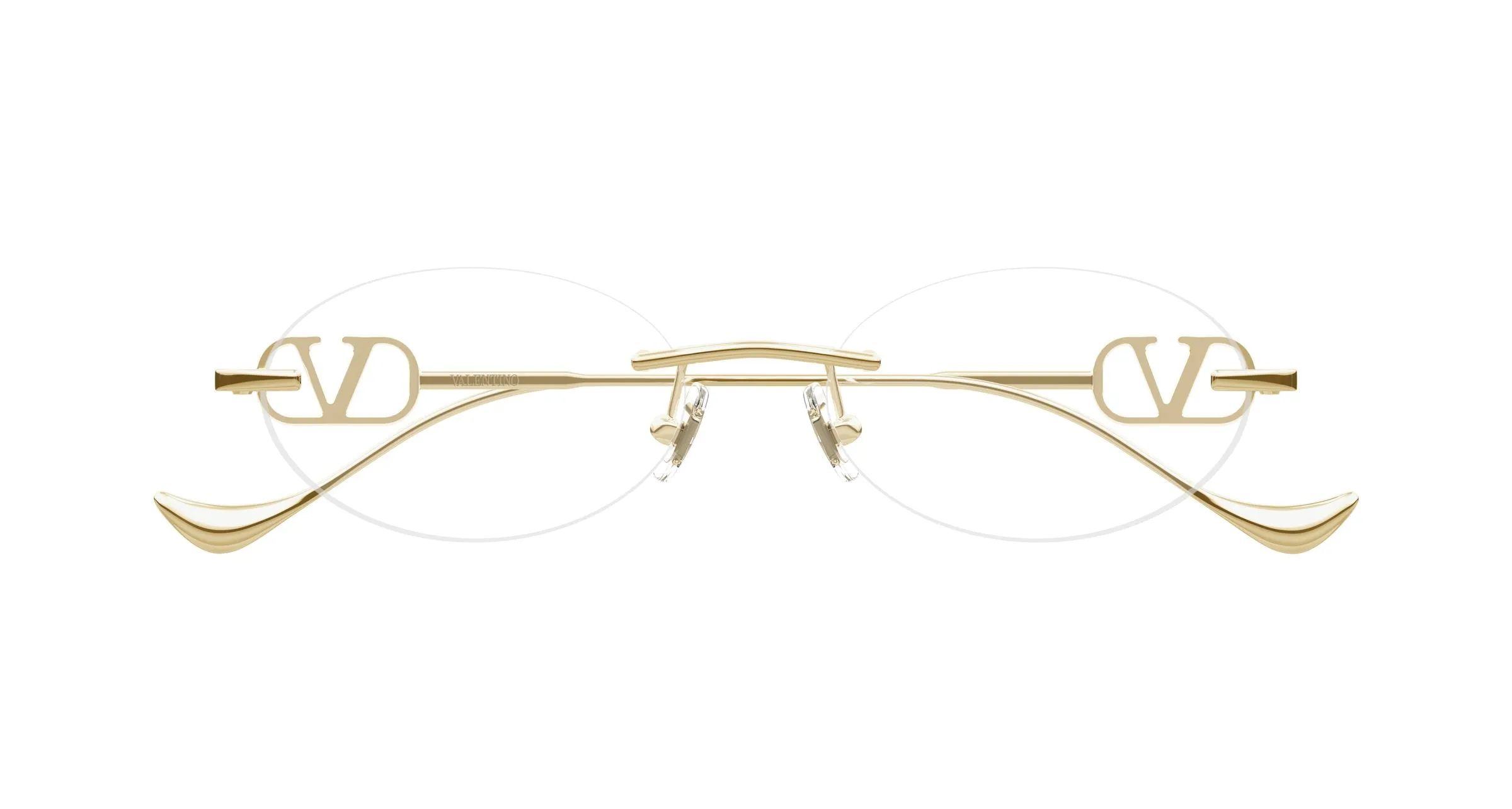 Valentino VG0032S 005 Occhiali da sole Metallo Oro Trasparente Geometrica - immagine 2
