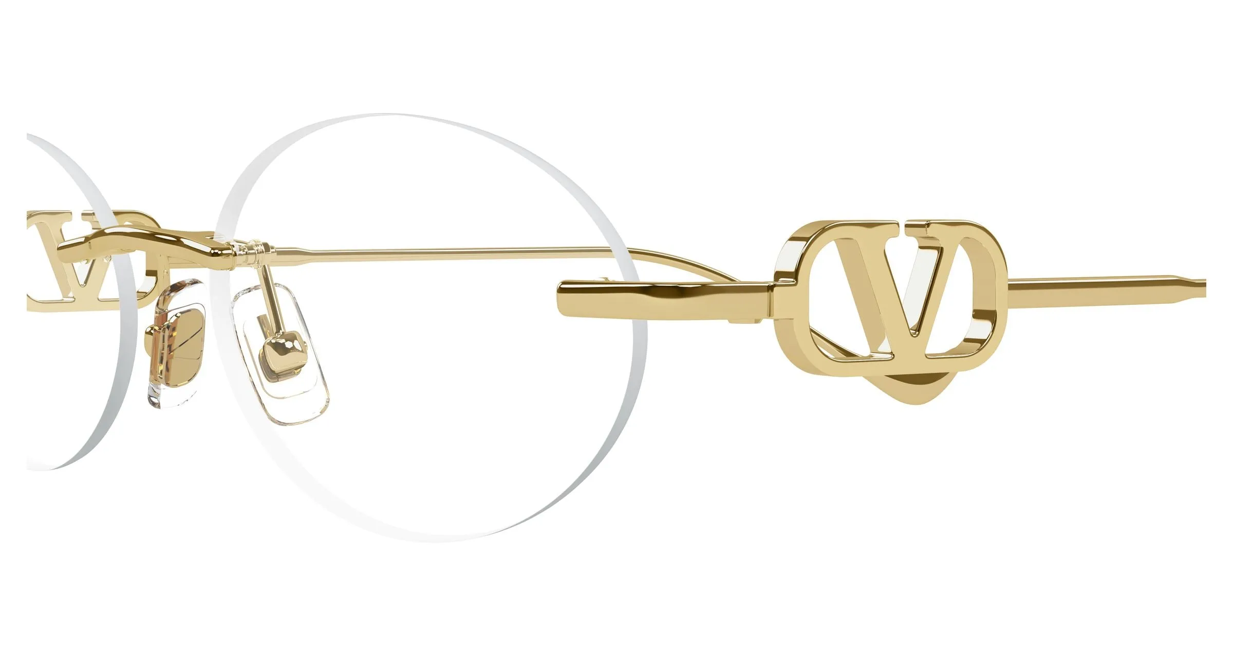 Valentino VG0032S 005 Occhiali da sole Metallo Oro Trasparente Geometrica - immagine 3