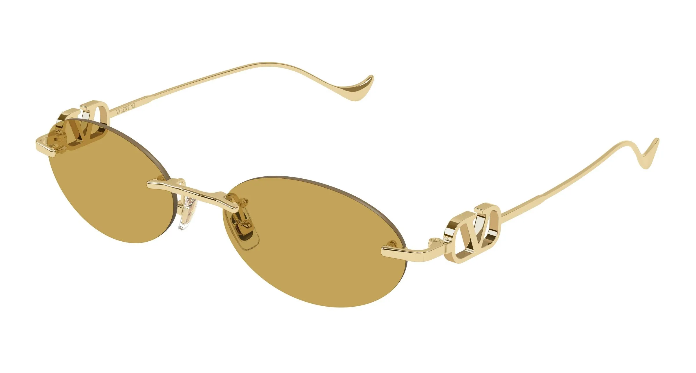 Valentino VG0032S 003 Occhiali da sole Metallo Oro Marrone Geometrica - immagine 1