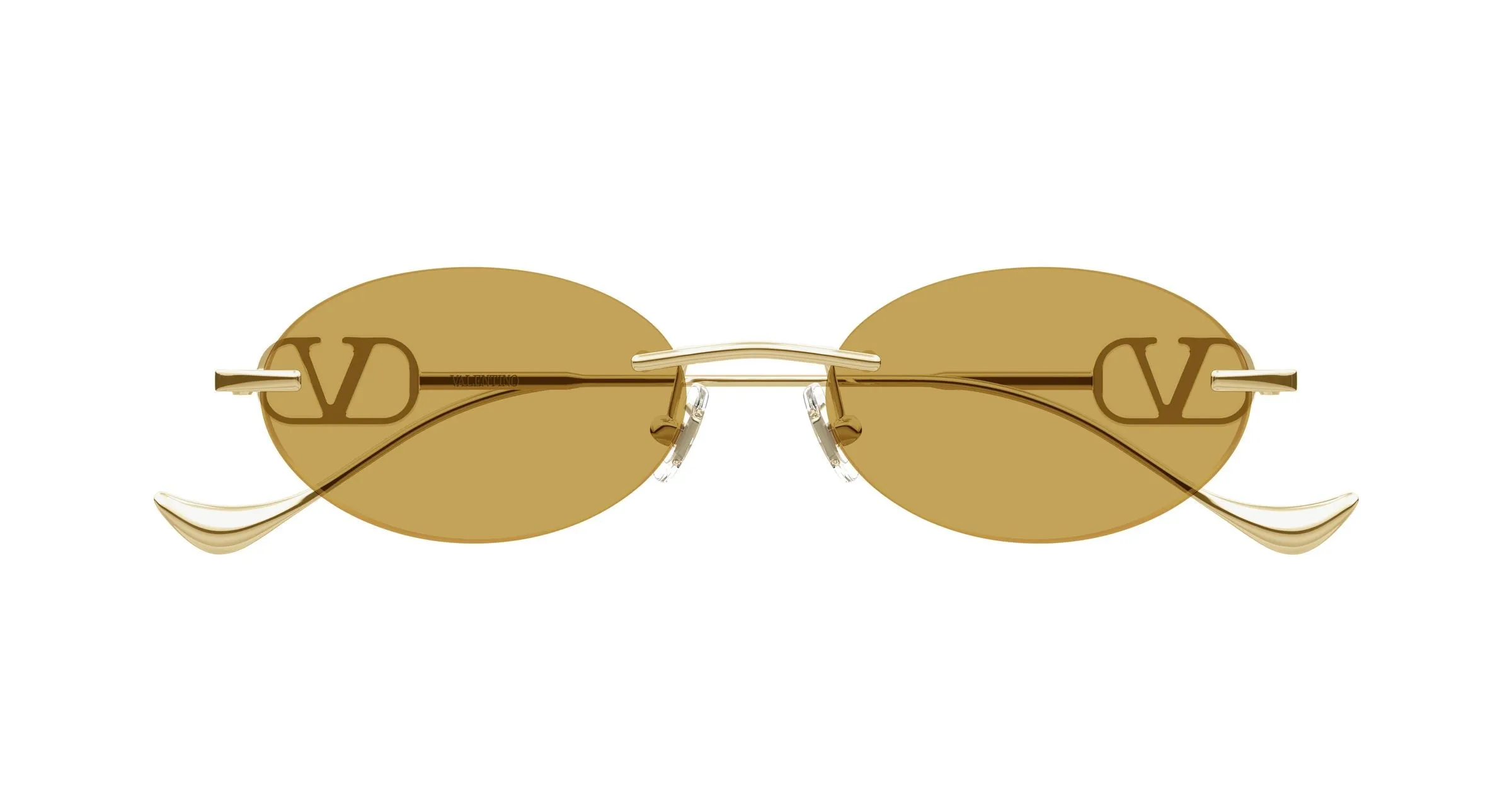 Valentino VG0032S 003 Occhiali da sole Metallo Oro Marrone Geometrica - immagine 2