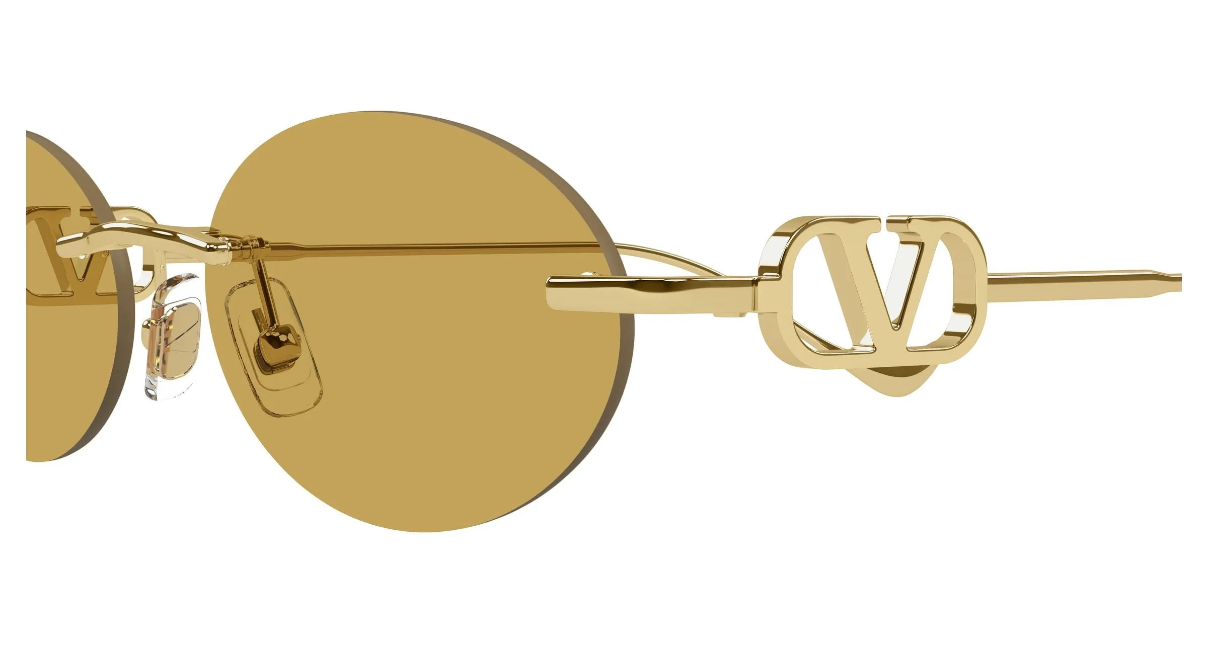 Valentino VG0032S 003 Occhiali da sole Metallo Oro Marrone Geometrica - immagine 3