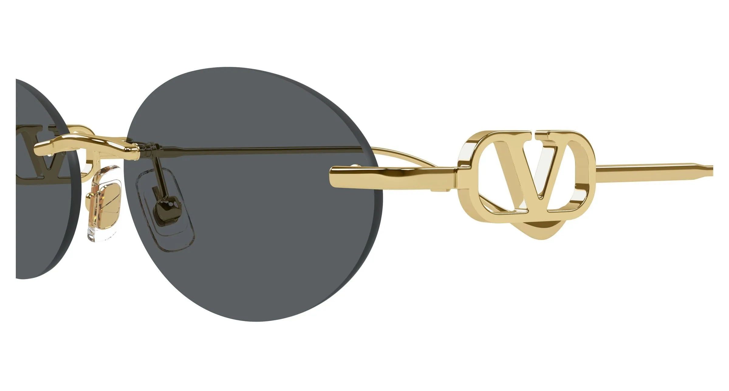 Valentino VG0032S 001 Occhiali da sole Metallo Oro Grigio Geometrica - immagine 3