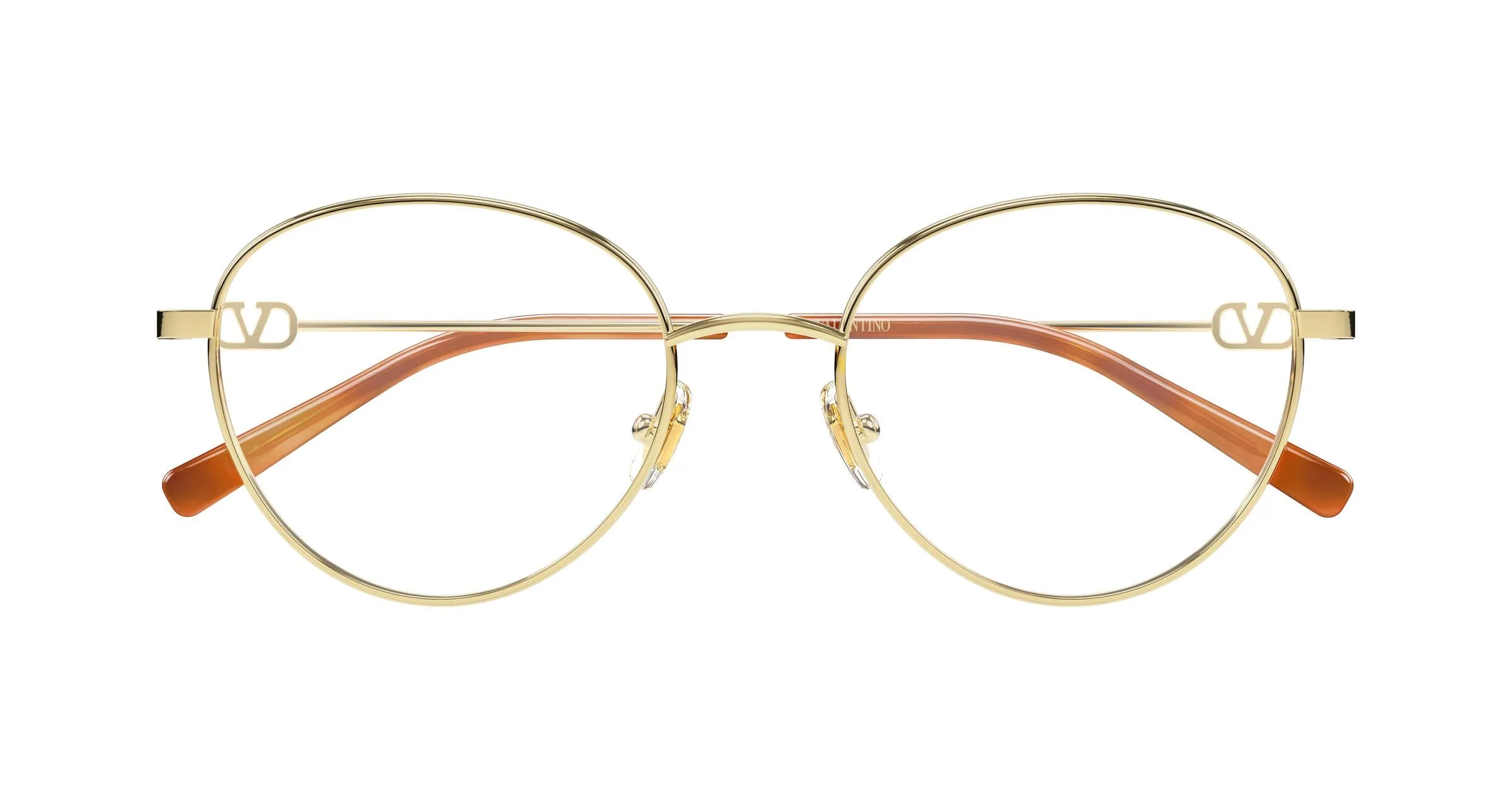 Valentino VG0031O 002 Montature da vista Metallo Oro Trasparente Rotonda - immagine 2