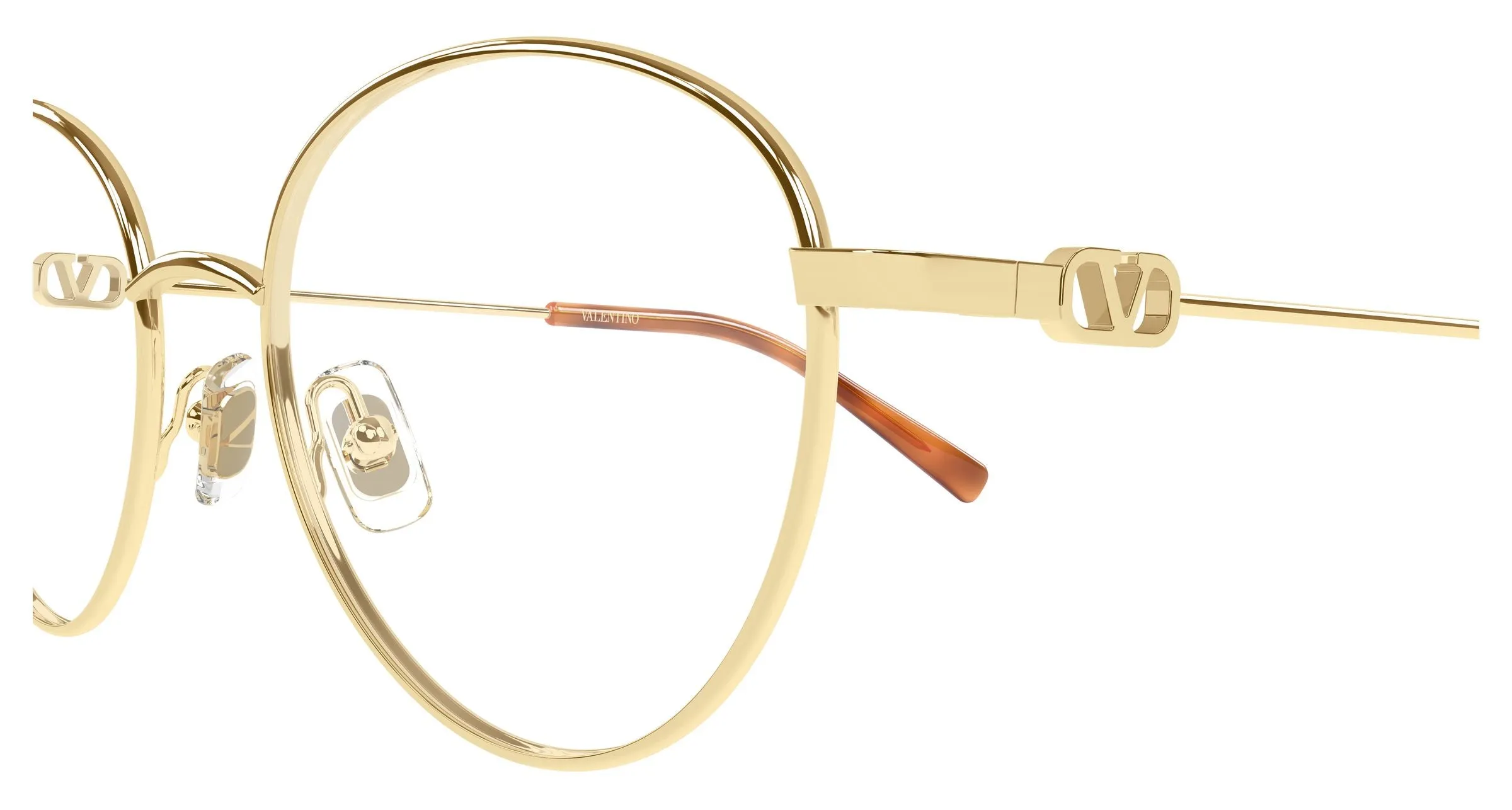 Valentino VG0031O 002 Montature da vista Metallo Oro Trasparente Rotonda - immagine 3