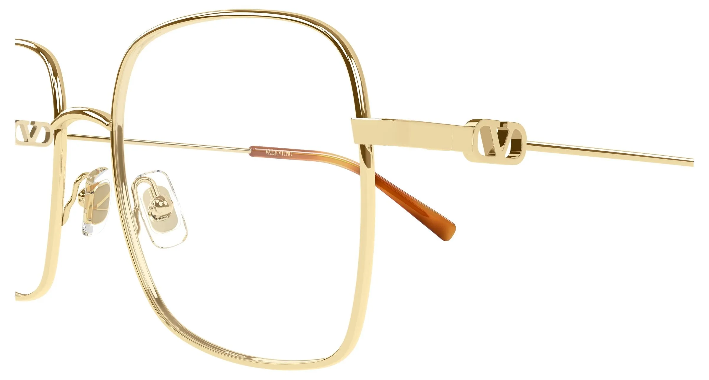 Valentino VG0030O 002 Montature da vista Metallo Oro Trasparente Squadrata - immagine 3
