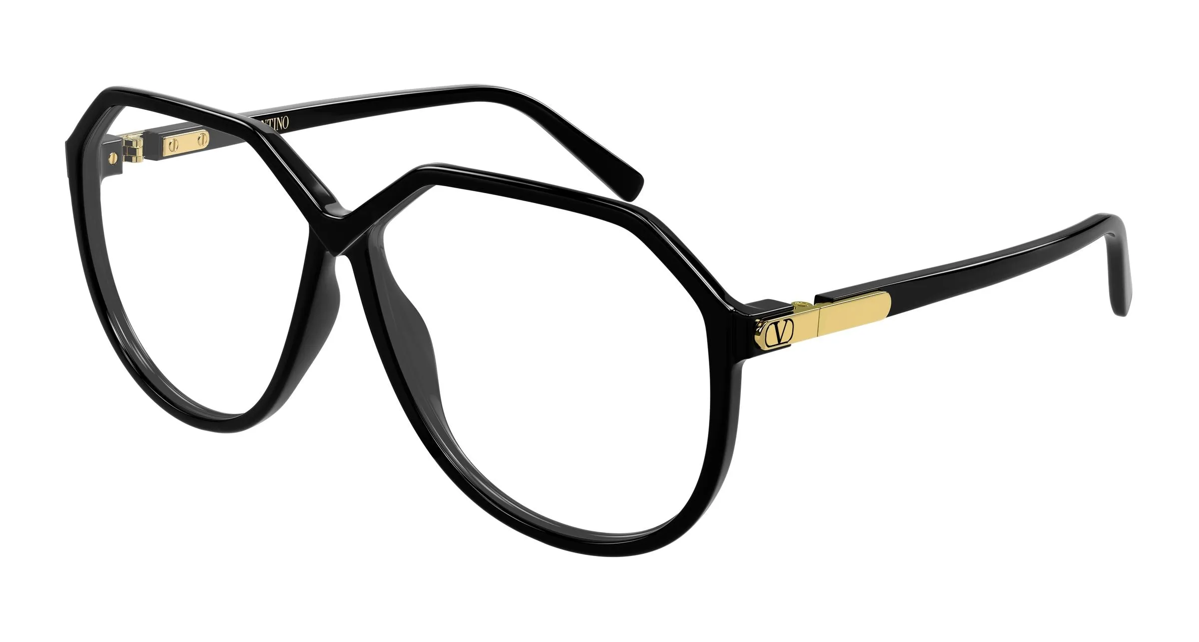 Valentino VG0026S 005 Occhiali da sole Bio-iniettato Nero Trasparente Geometrica - immagine 1