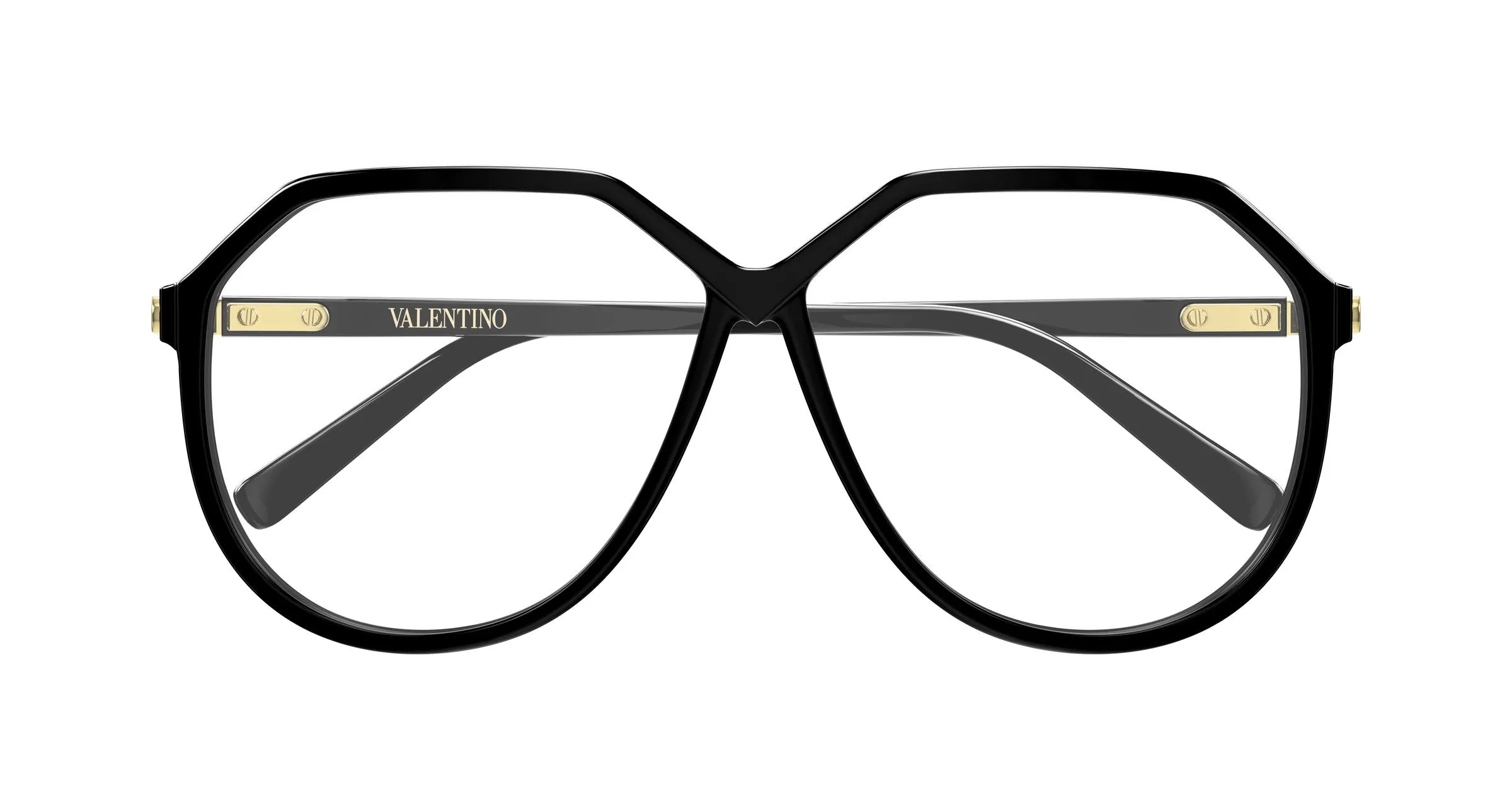 Valentino VG0026S 005 Occhiali da sole Bio-iniettato Nero Trasparente Geometrica - immagine 2