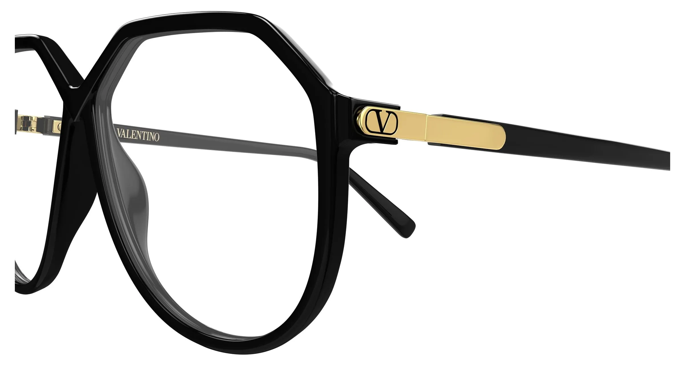 Valentino VG0026S 005 Occhiali da sole Bio-iniettato Nero Trasparente Geometrica - immagine 3