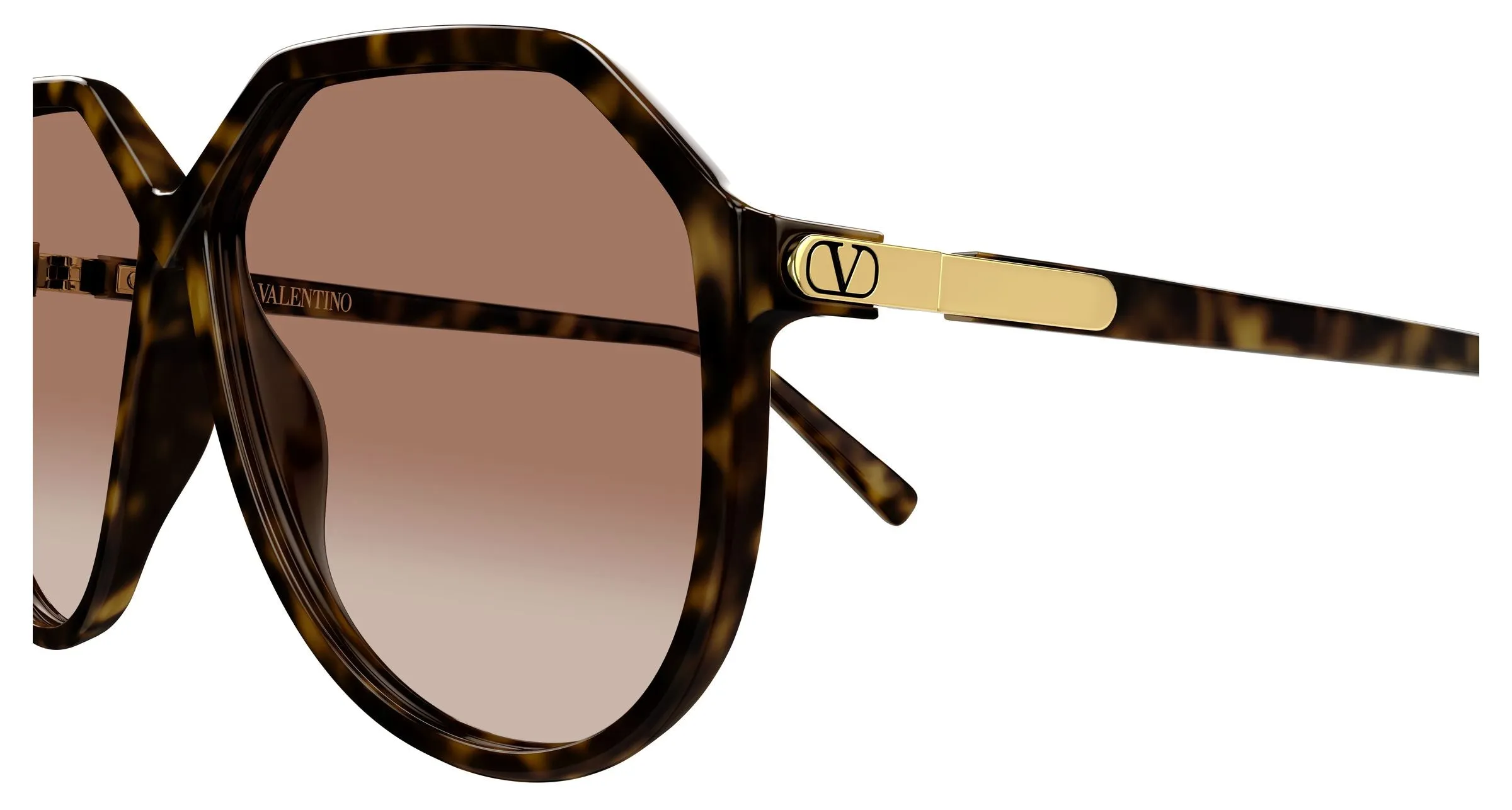 Valentino VG0026S 002 Occhiali da sole Bio-iniettato Havana Arancione Geometrica - immagine 3